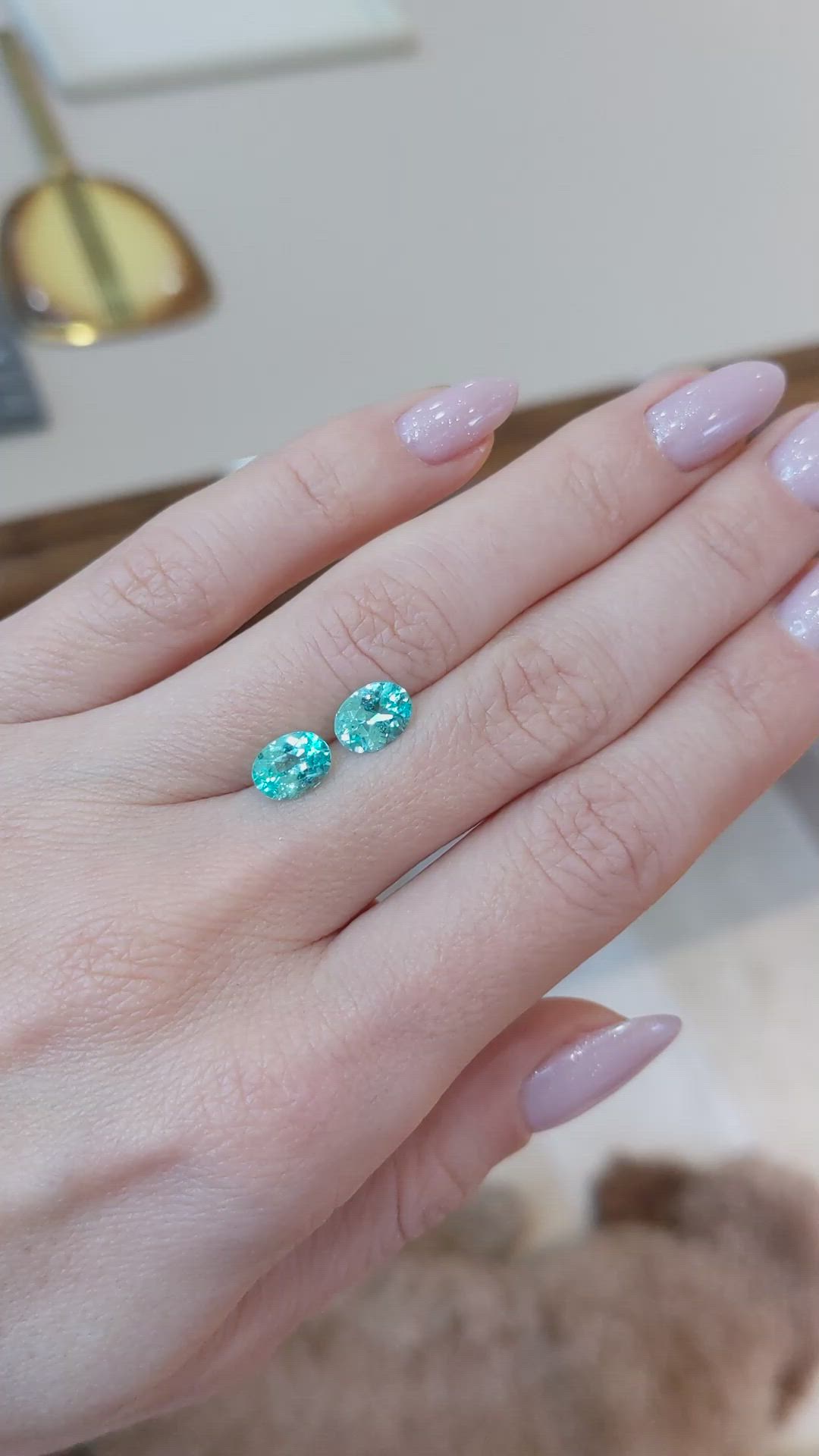 2.14&nbsp;Ct.Tw.Total Carat Weight Paraiba Tourmaline Pair from Mozambique Size Video