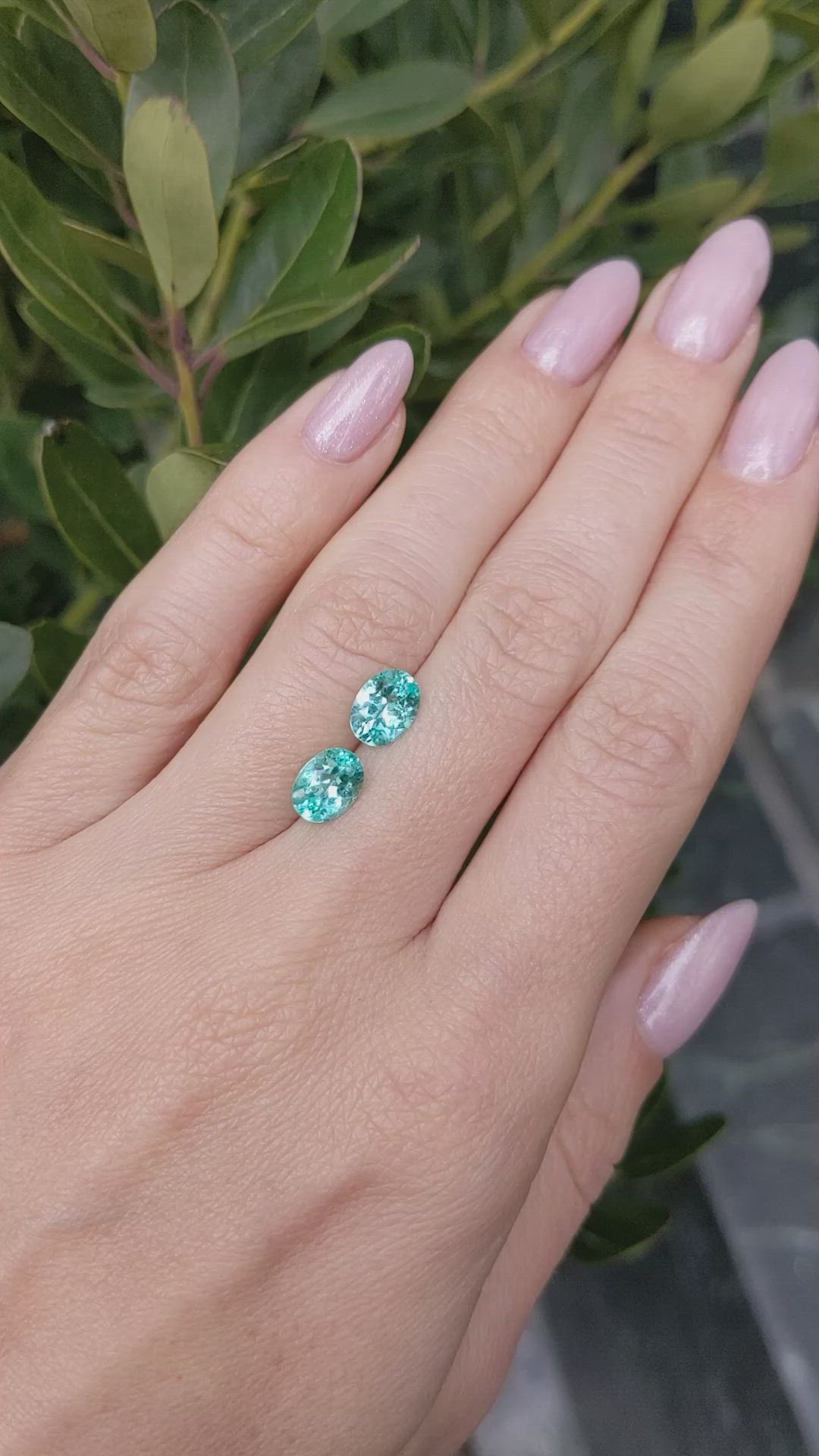 2.14&nbsp;Ct.Tw.Total Carat Weight Paraiba Tourmaline Pair from Mozambique Size Video