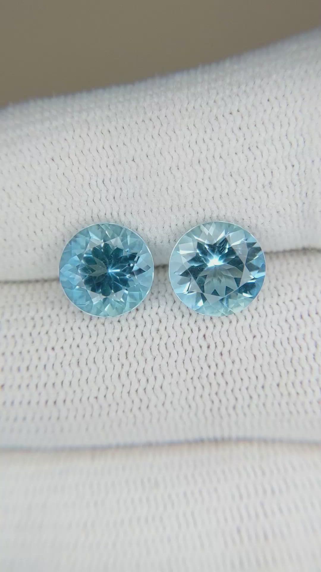 4.01 Ct.Tw.Total Carat Weight Aquamarine Pair from Brazil Size Video