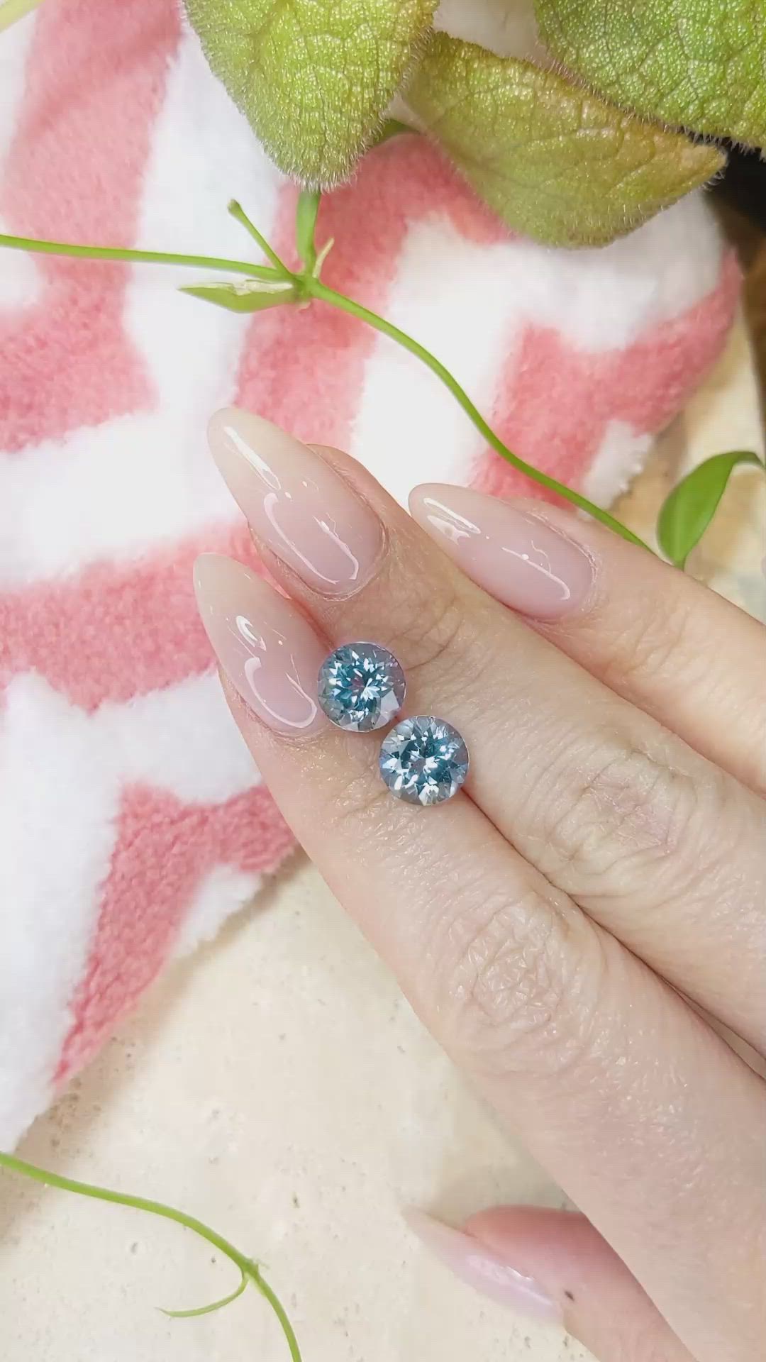 4.01 Ct.Tw.Total Carat Weight Aquamarine Pair from Brazil Size Video