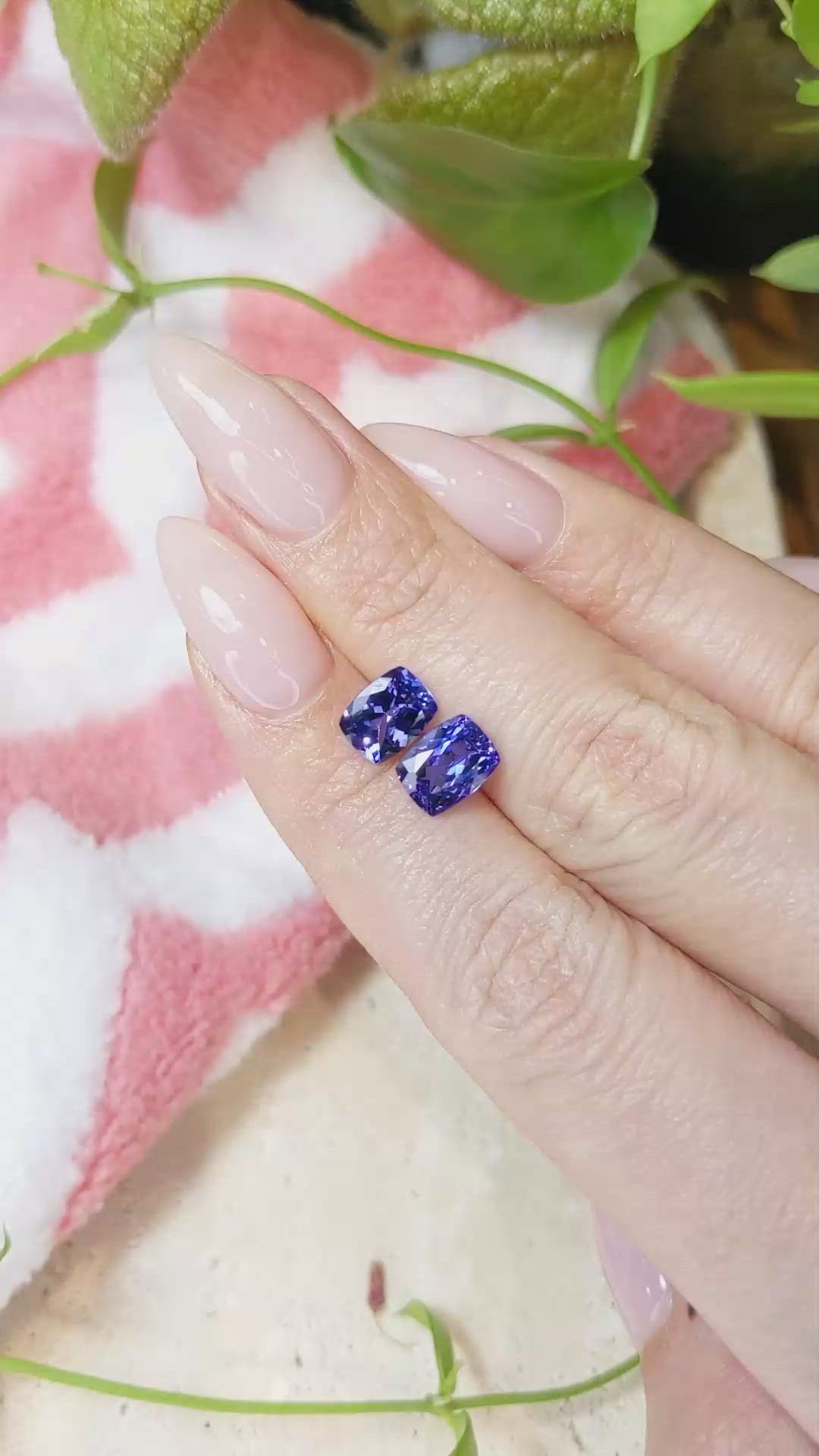2.99 Ct.Tw.Total Carat Weight Tanzanite Pair from Tanzania Size Video
