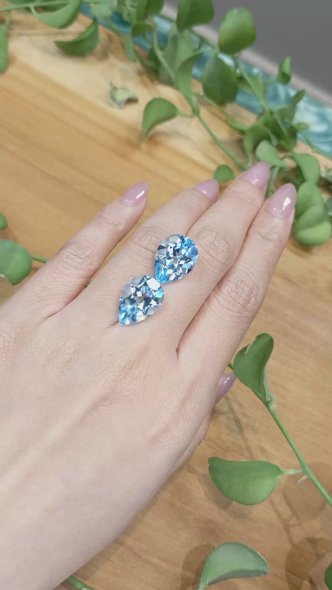 18.70 Ct.Tw.Total Carat Weight Topaz Pair from Brazil Size Video