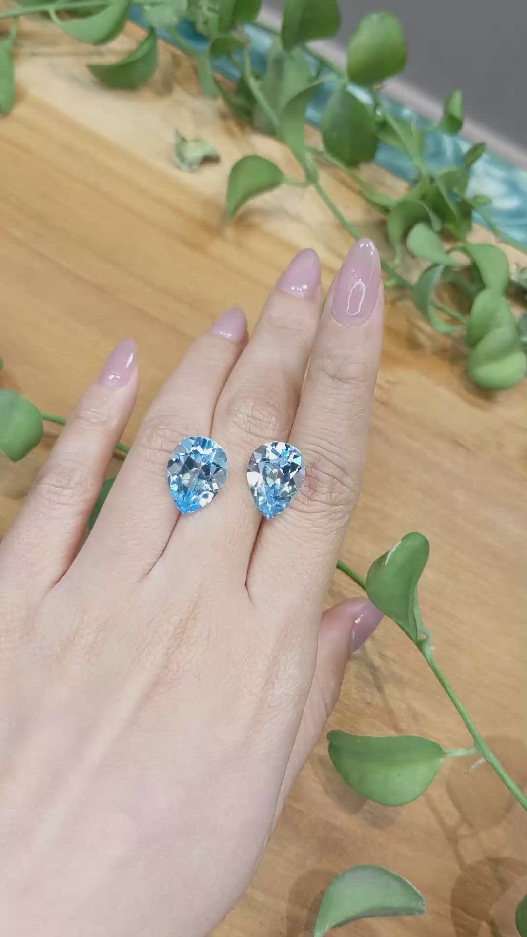 18.70 Ct.Tw.Total Carat Weight Topaz Pair from Brazil Size Video