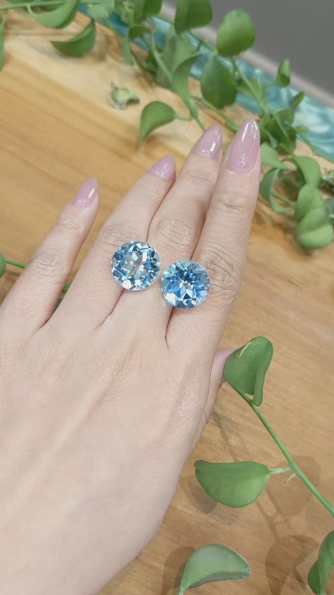 28.61 Ct.Tw.Total Carat Weight Topaz Pair from Brazil Size Video