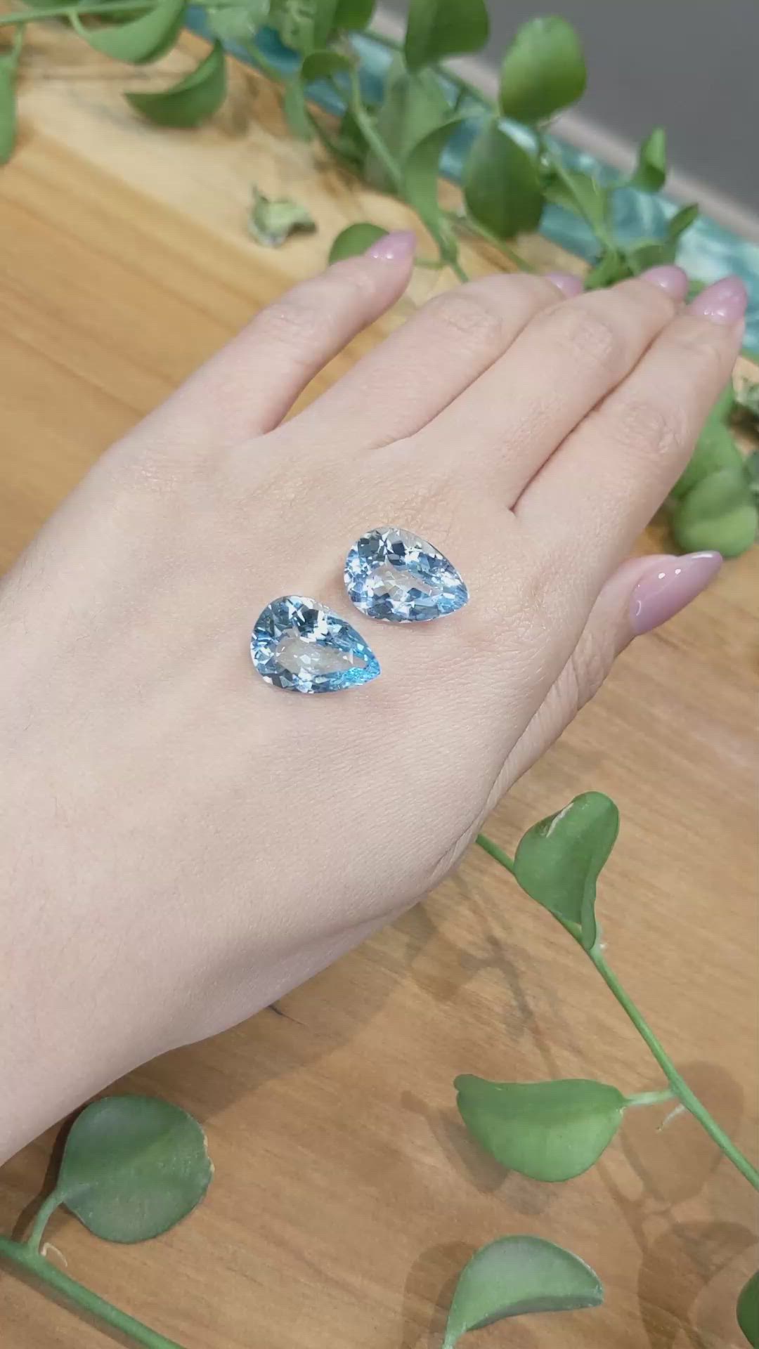 21.76 Ct.Tw.Total Carat Weight Topaz Pair from Brazil Size Video