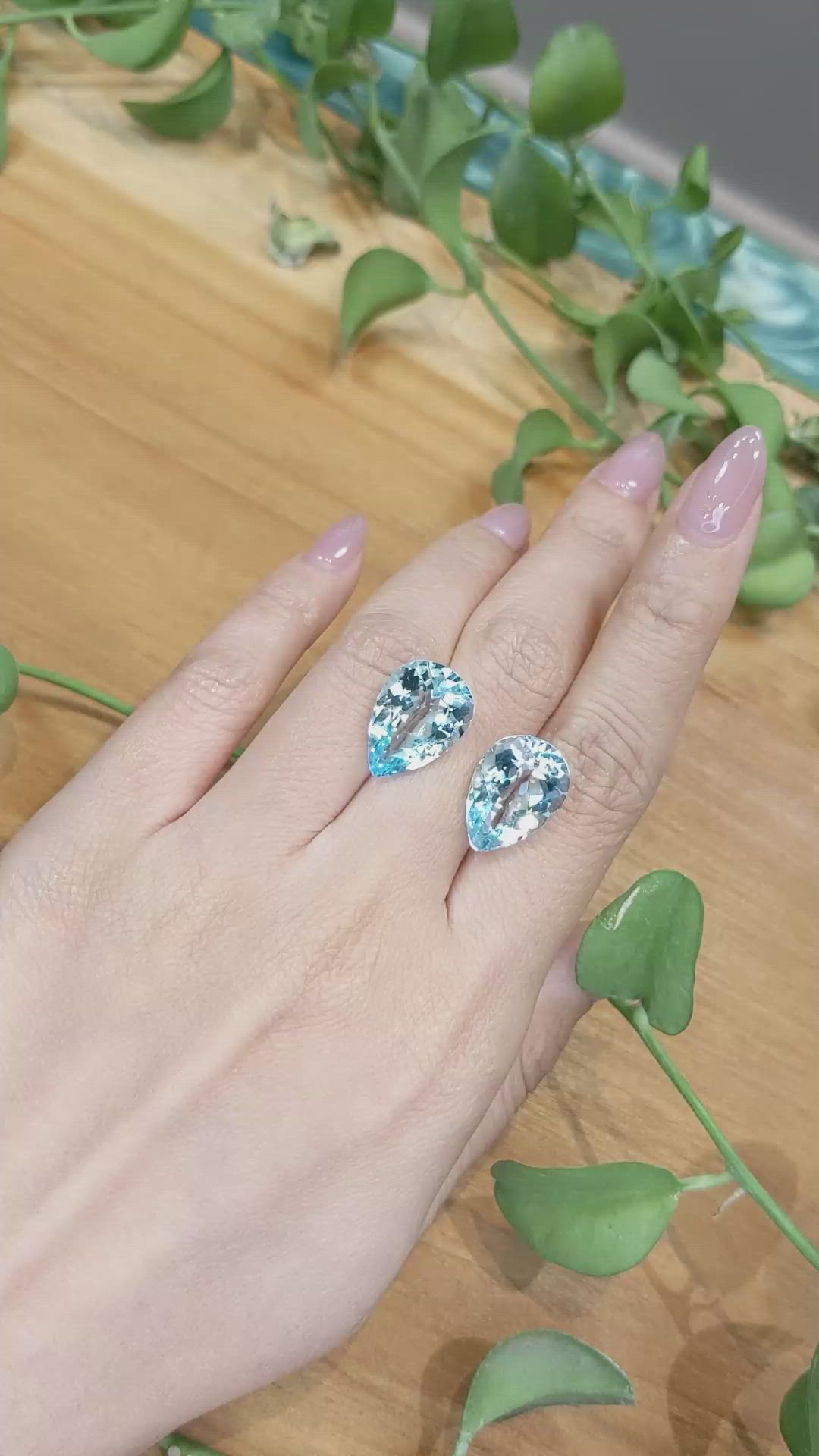 21.76 Ct.Tw.Total Carat Weight Topaz Pair from Brazil Size Video