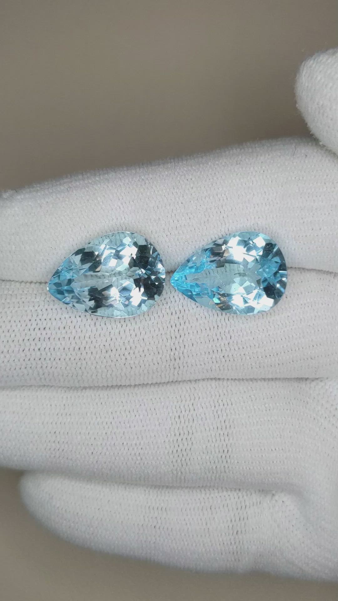 21.76 Ct.Tw.Total Carat Weight Topaz Pair from Brazil Size Video