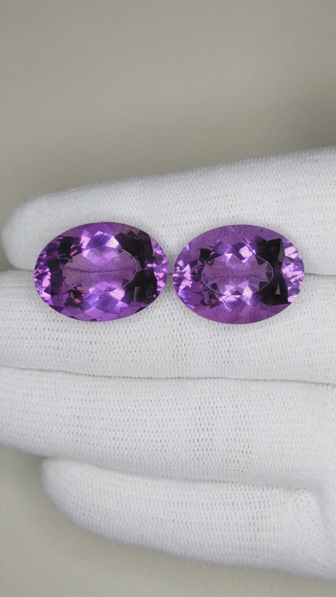 33.74&nbsp;Ct.Tw.Total Carat Weight Amethyst Pair from Brazil Size Video