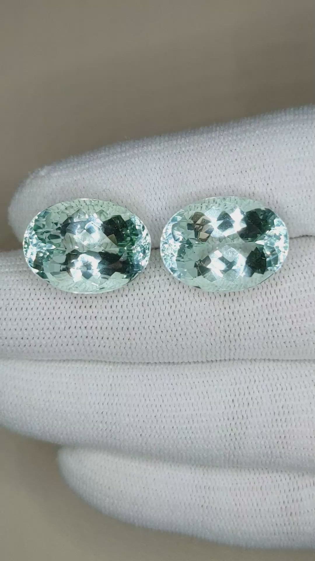 23.15&nbsp;Ct.Tw.Total Carat Weight Aquamarine Pair from Brazil Size Video