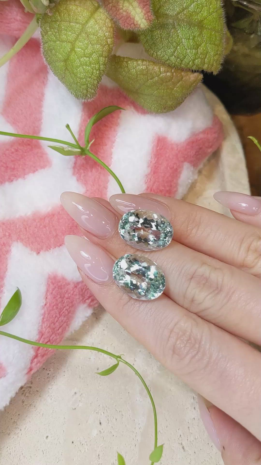 23.15&nbsp;Ct.Tw.Total Carat Weight Aquamarine Pair from Brazil Size Video