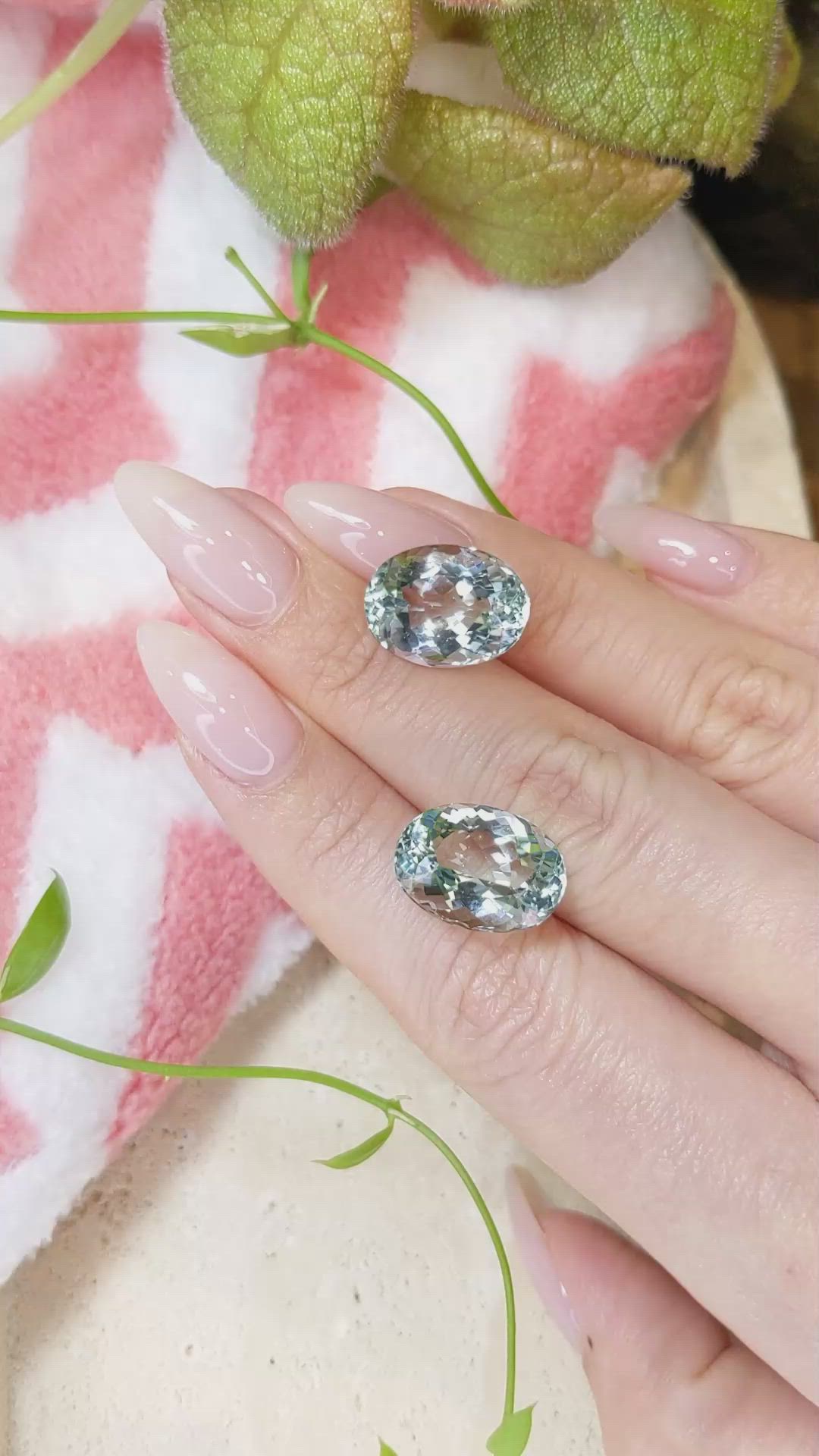 17.98 Ct.Tw.Total Carat Weight Aquamarine Pair from Brazil Size Video