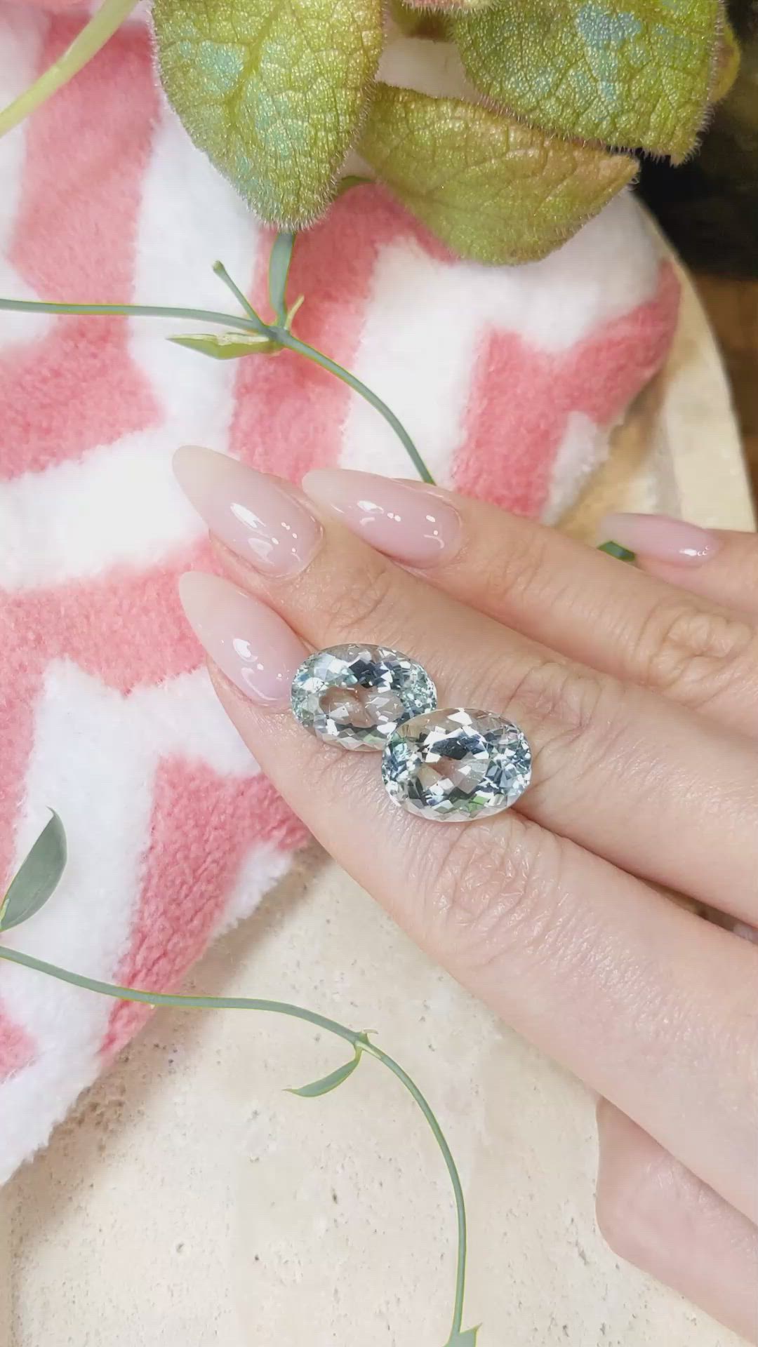 17.98 Ct.Tw.Total Carat Weight Aquamarine Pair from Brazil Size Video