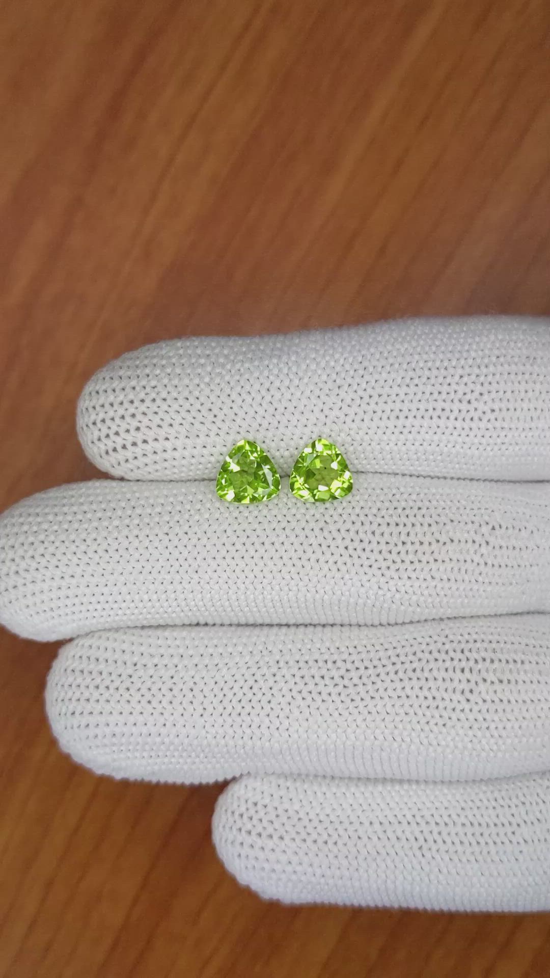 2.26 Ct.Tw.Total Carat Weight Peridot Pair from Pakistan Size Video