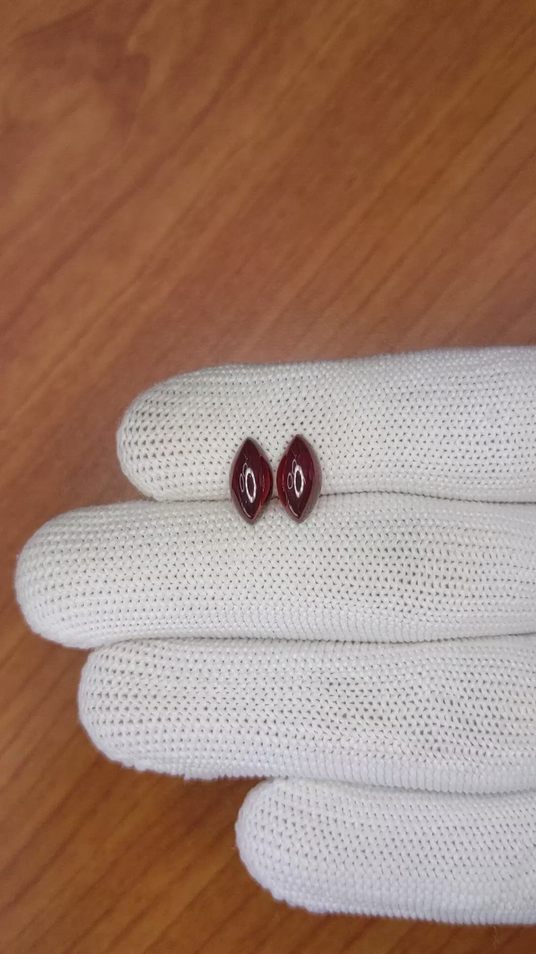 3.12 Ct.Tw.Total Carat Weight Cabochon Garnet Pair from Ceylon (Sri Lanka) Size Video