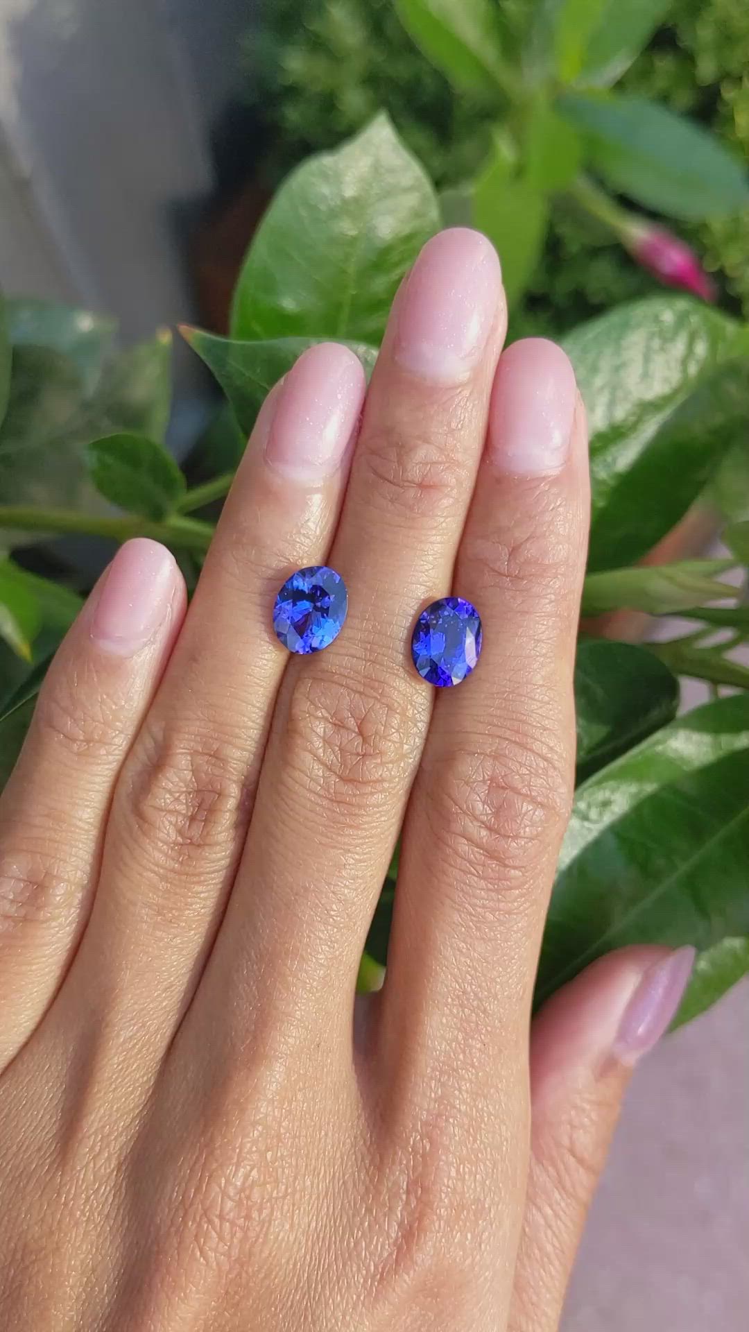 4.86 Ct.Tw.Total Carat Weight Tanzanite Pair from Tanzania Size Video