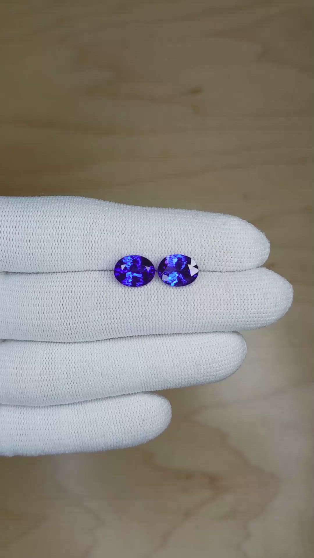 4.86 Ct.Tw.Total Carat Weight Tanzanite Pair from Tanzania Size Video