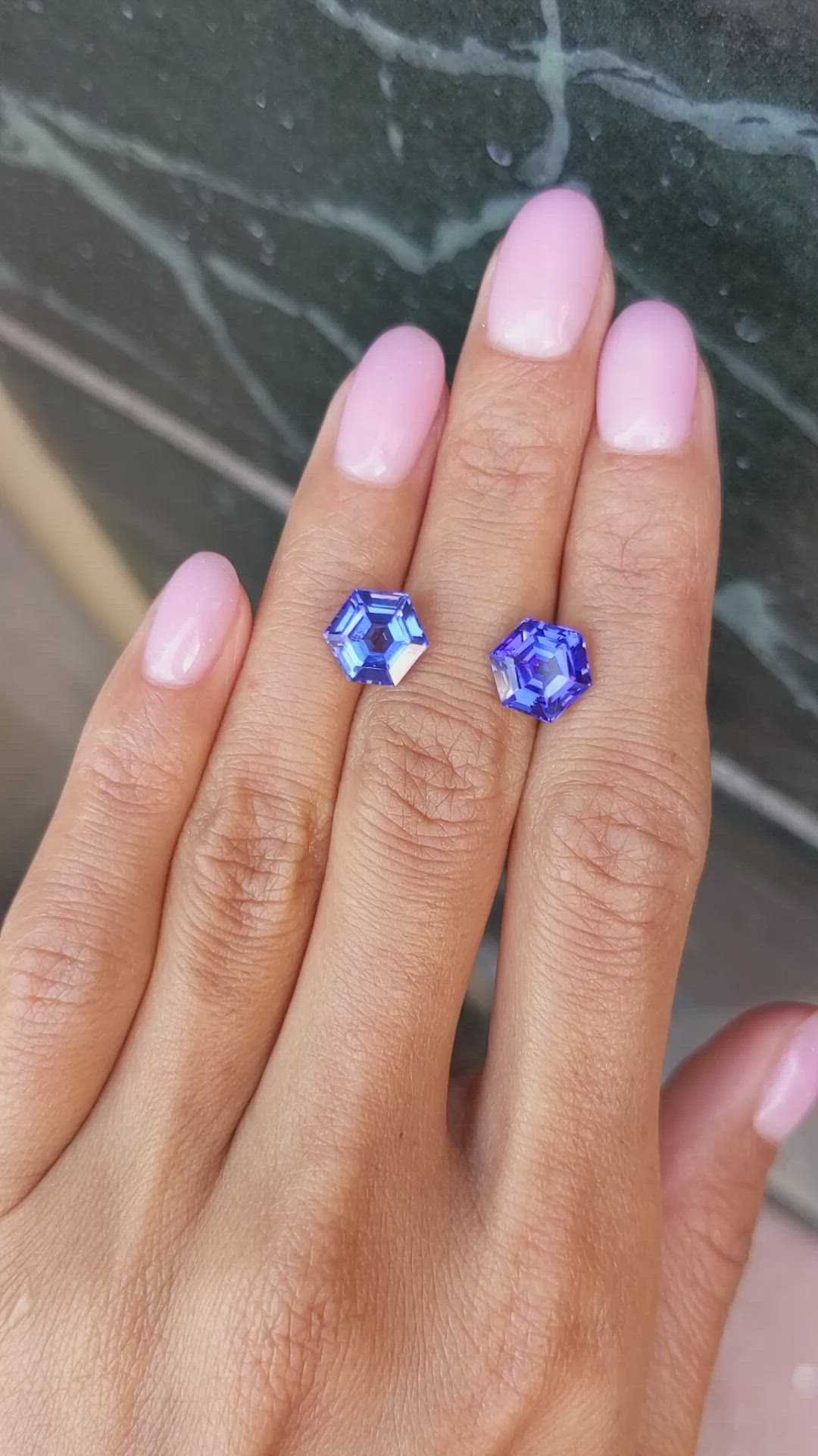 6.43&nbsp;Ct.Tw.Total Carat Weight Tanzanite Pair from Tanzania Size Video