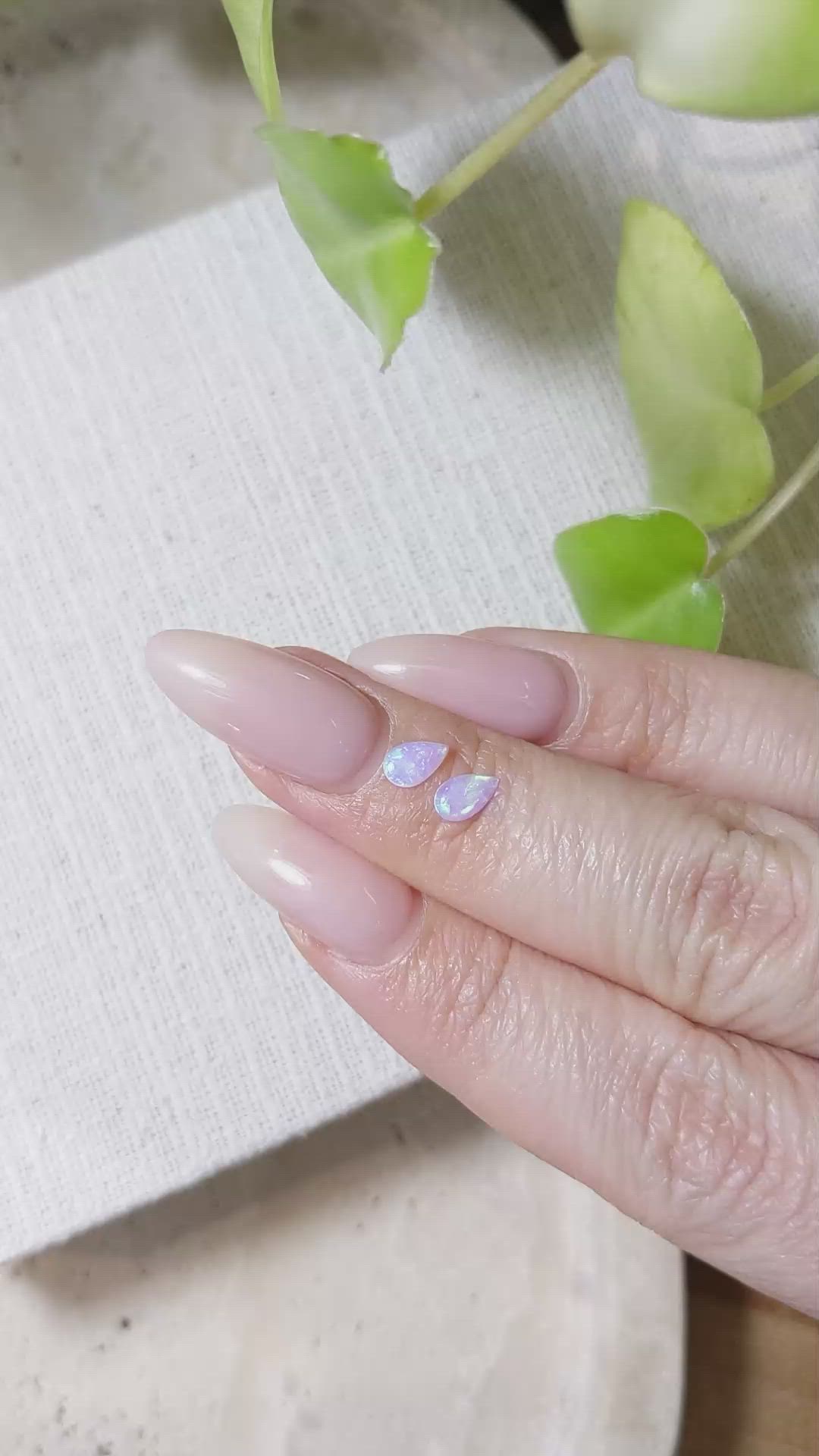 0.31&nbsp;Ct.Tw.Total Carat Weight Cabochon Opal Pair from Mexico Size Video