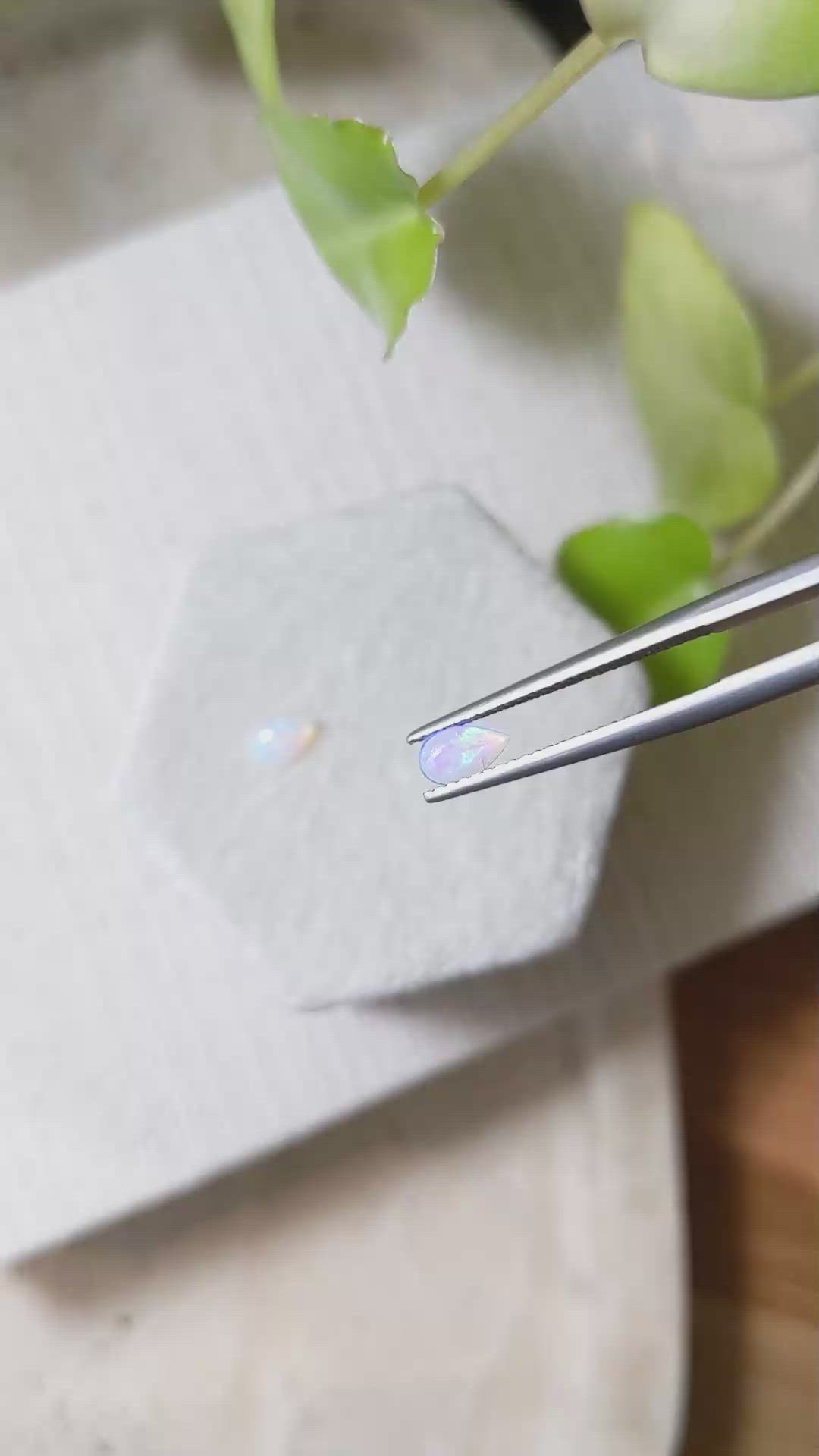 0.31&nbsp;Ct.Tw.Total Carat Weight Cabochon Opal Pair from Mexico Size Video