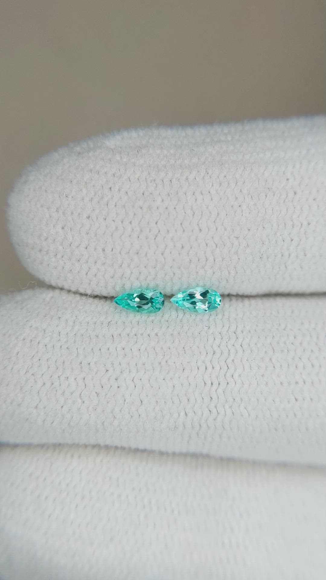0.21 Ct.Tw.Total Carat Weight Paraiba Tourmaline Pair from Brazil Size Video
