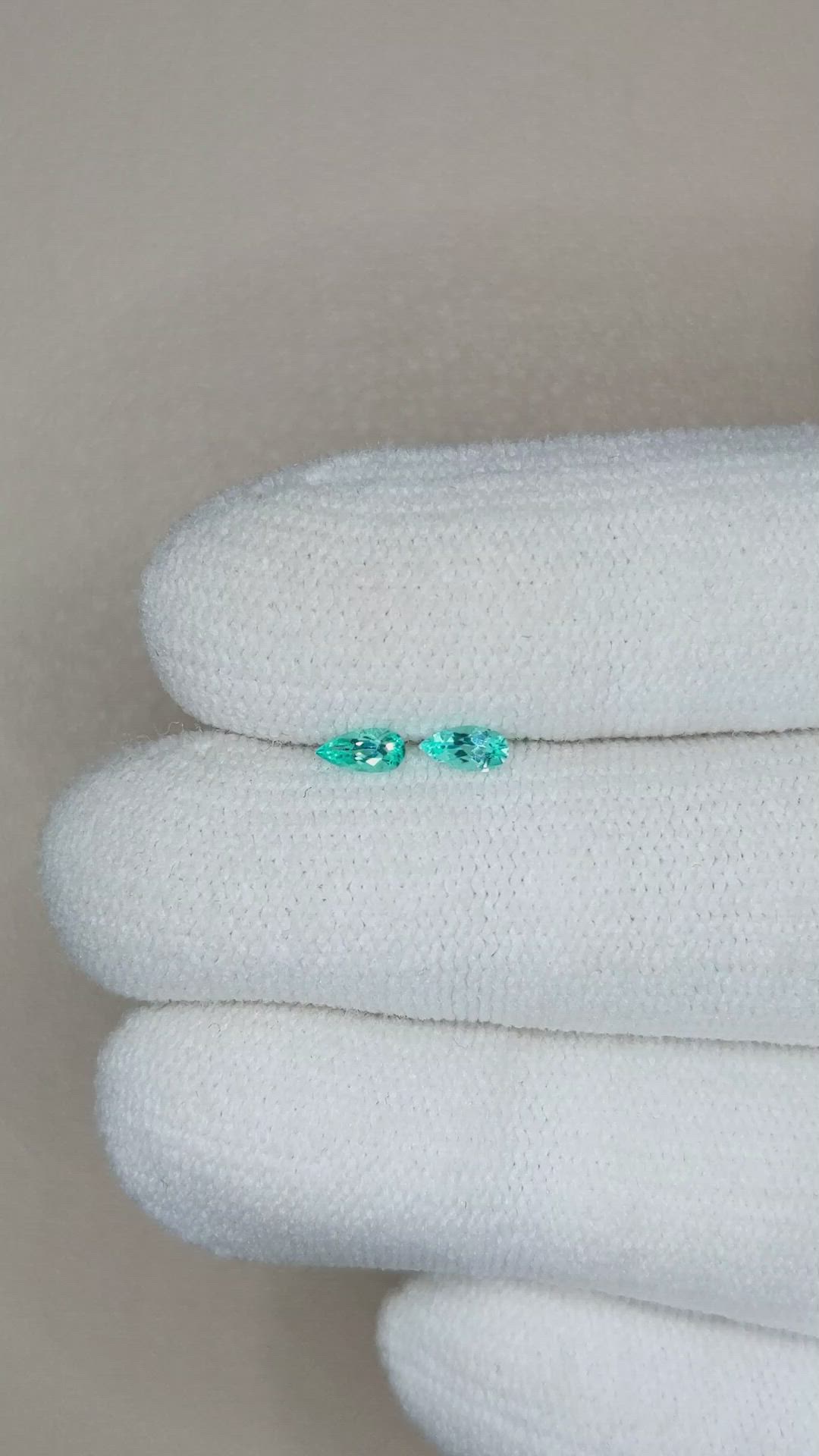 0.21 Ct.Tw.Total Carat Weight Paraiba Tourmaline Pair from Brazil Size Video