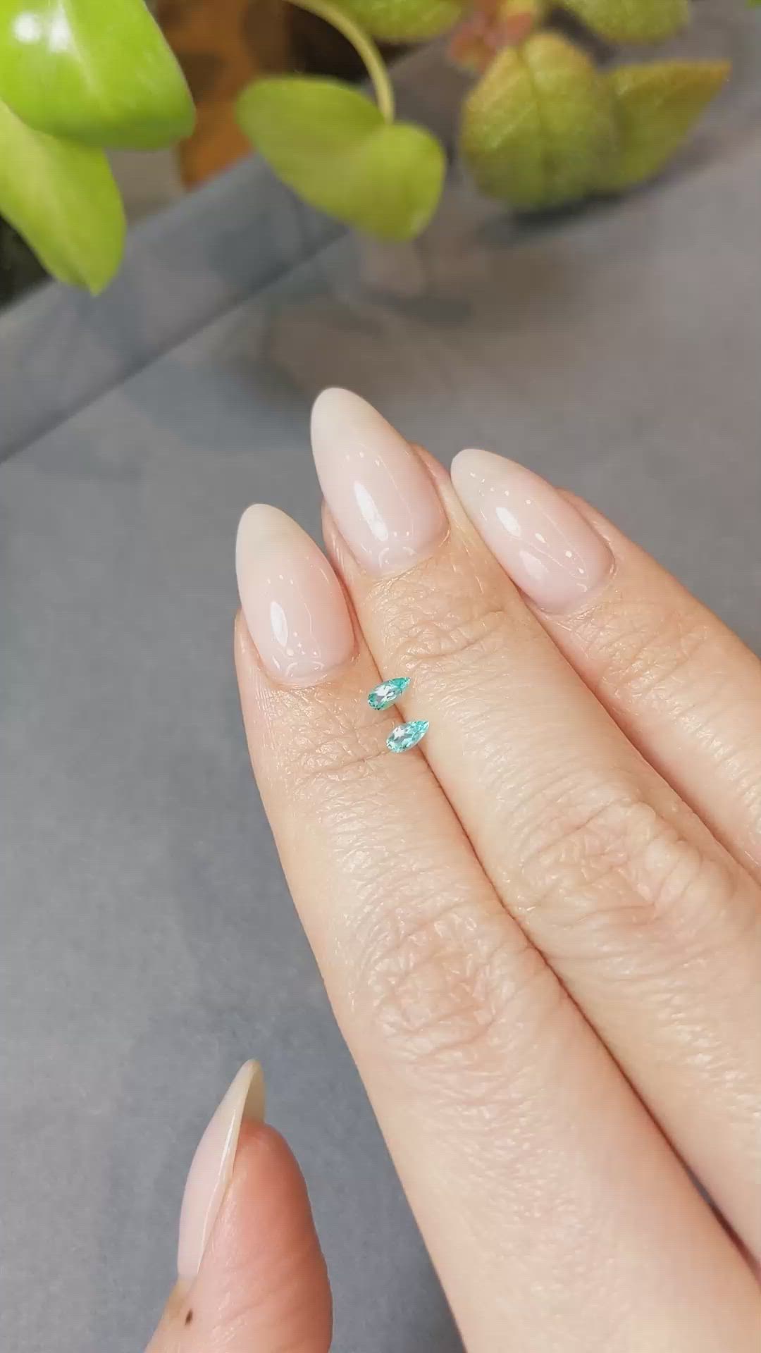 0.21 Ct.Tw.Total Carat Weight Paraiba Tourmaline Pair from Brazil Size Video