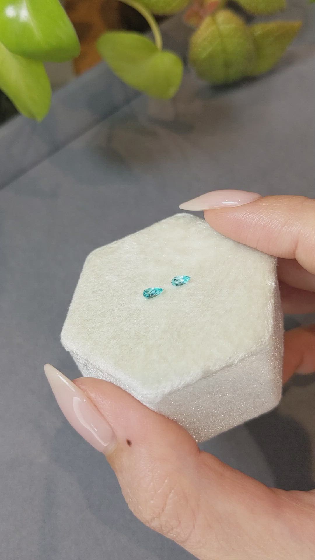 0.21 Ct.Tw.Total Carat Weight Paraiba Tourmaline Pair from Brazil Size Video