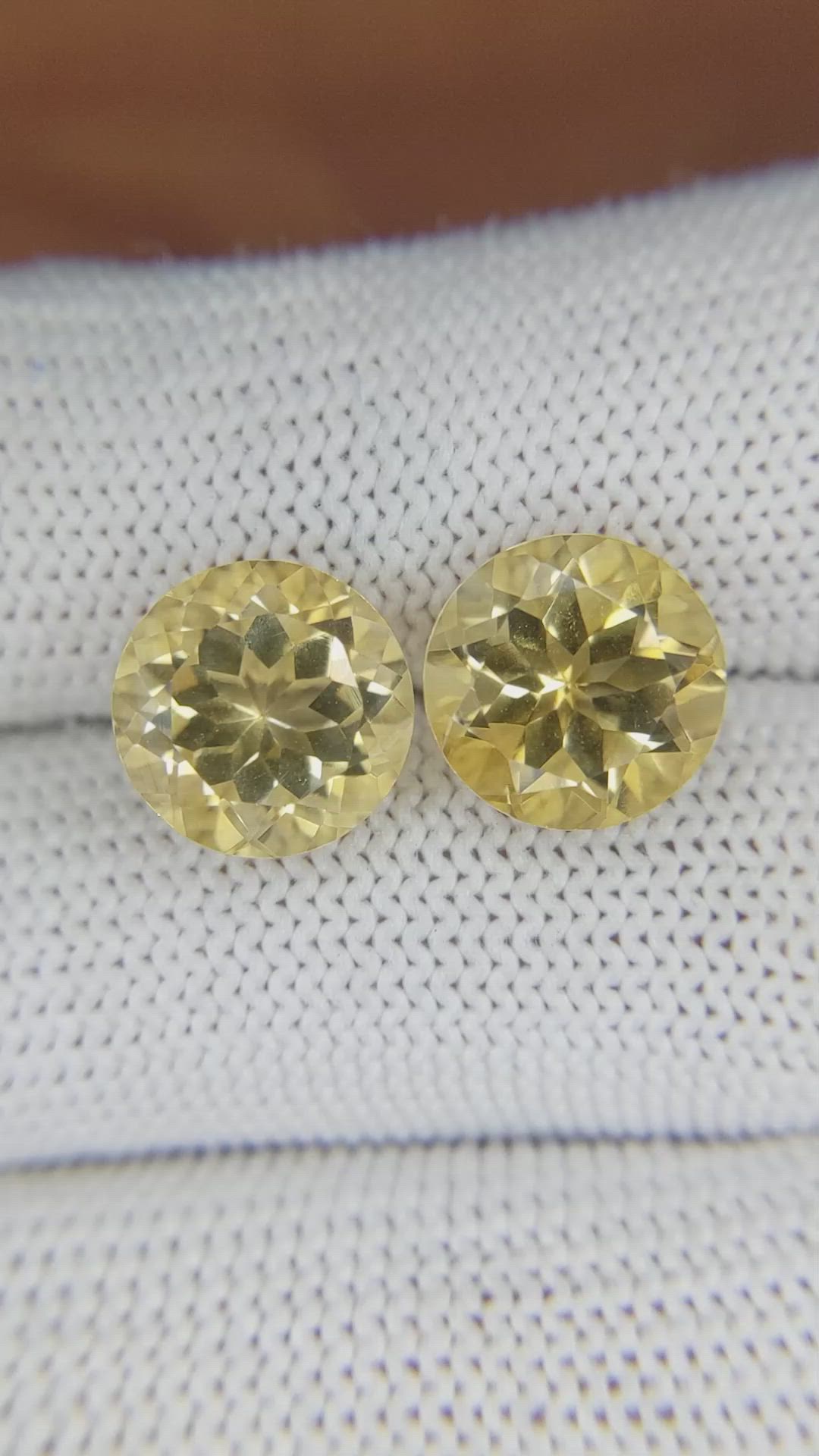 7.39&nbsp;Ct.Tw.Total Carat Weight Citrine Pair from Brazil Size Video