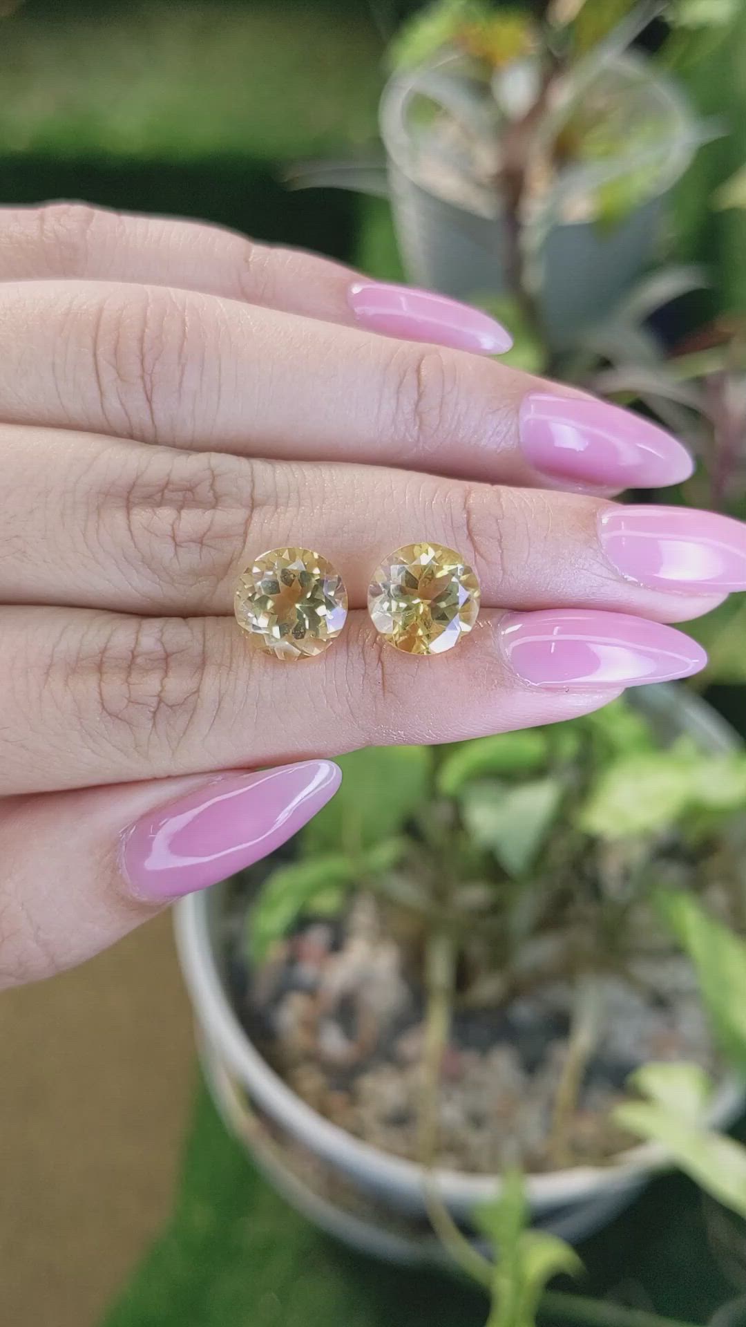 7.39&nbsp;Ct.Tw.Total Carat Weight Citrine Pair from Brazil Size Video