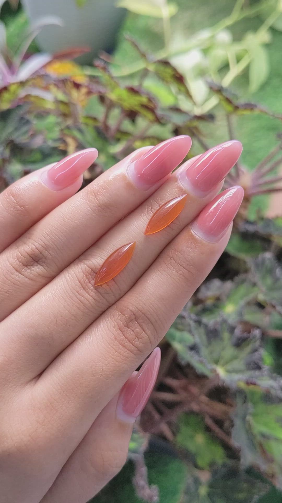 4.00&nbsp;Ct.Tw.Total Carat Weight Cabochon Carnelian Pair from Brazil Size Video