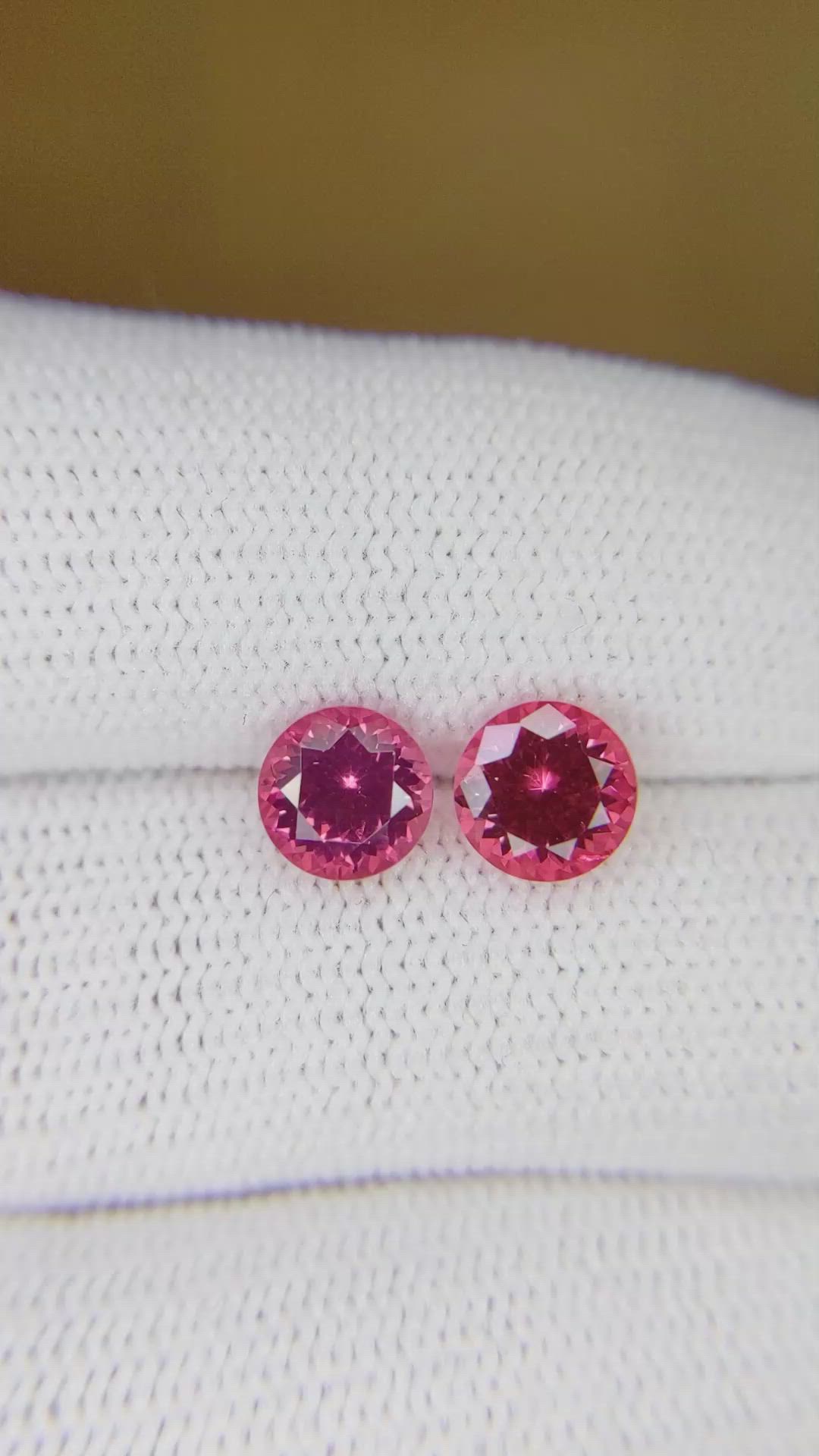 1.98 Ct.Tw.Total Carat Weight Spinel Pair from Tanzania Size Video