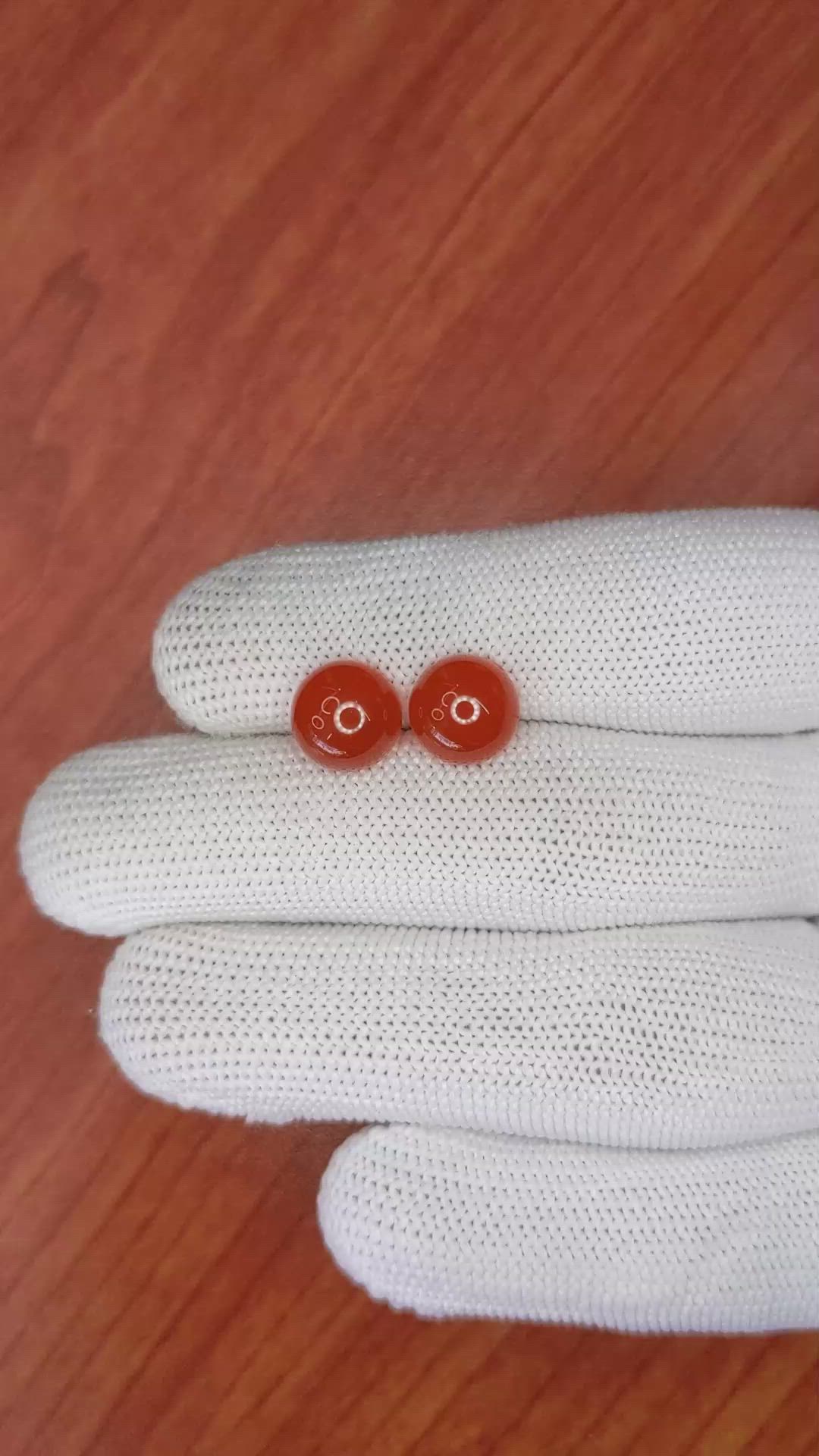 5.93&nbsp;Ct.Tw.Total Carat Weight Cabochon Carnelian Pair from Brazil Size Video