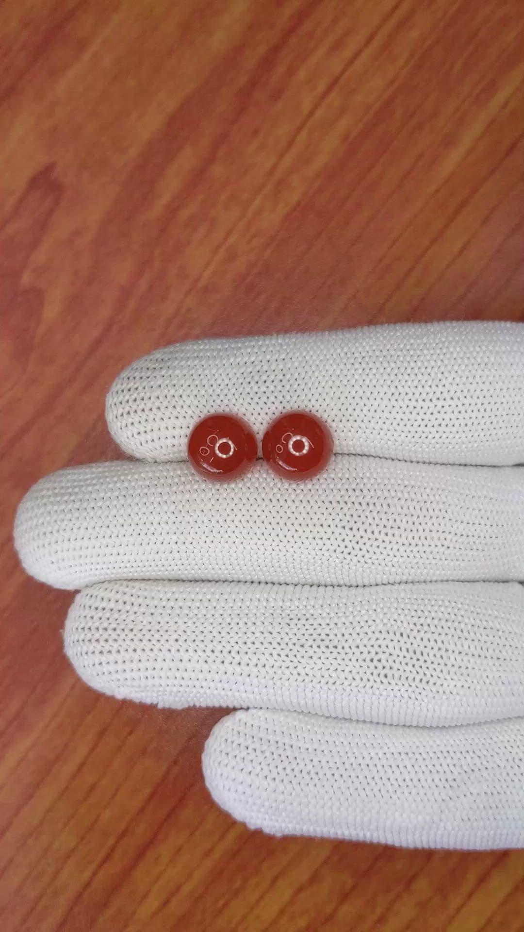 6.47&nbsp;Ct.Tw.Total Carat Weight Cabochon Carnelian Pair from Brazil Size Video