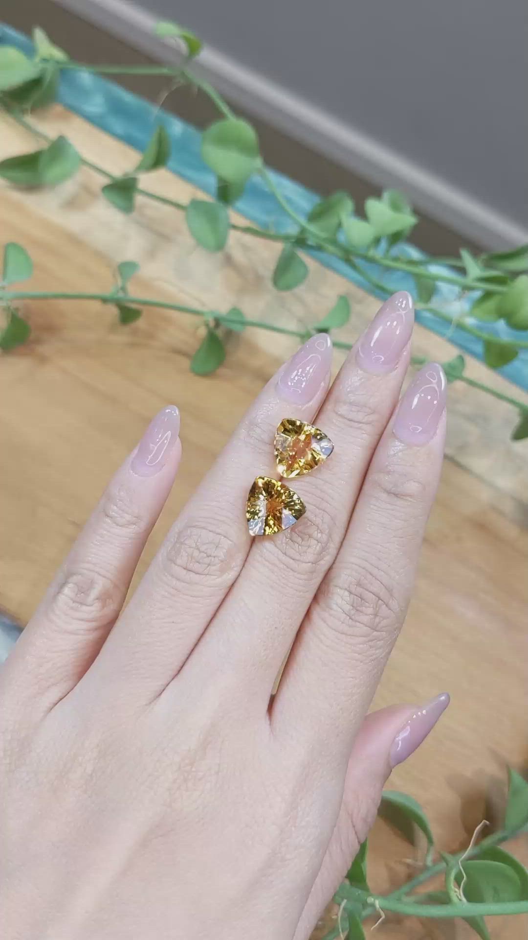 9.21&nbsp;Ct.Tw.Total Carat Weight Citrine Pair from Brazil Size Video