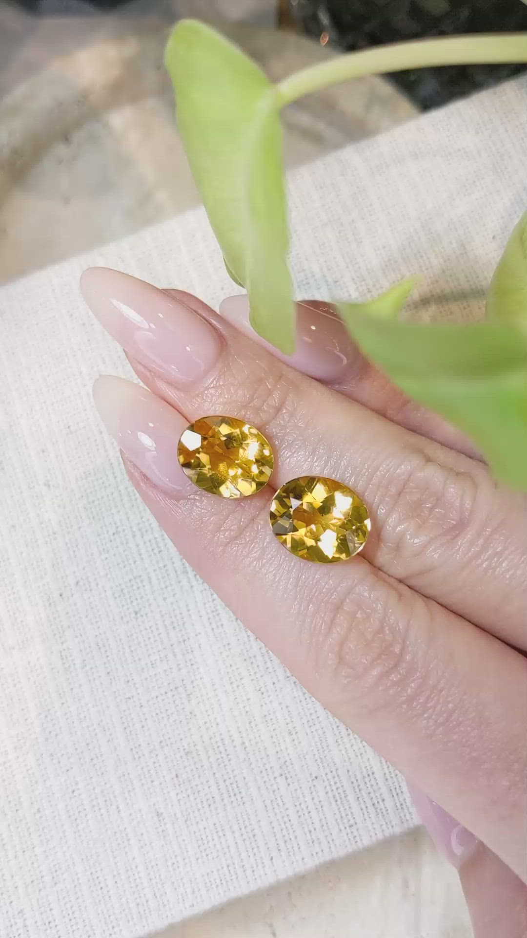 9.19 Ct.Tw.Total Carat Weight Citrine Pair from Brazil Size Video