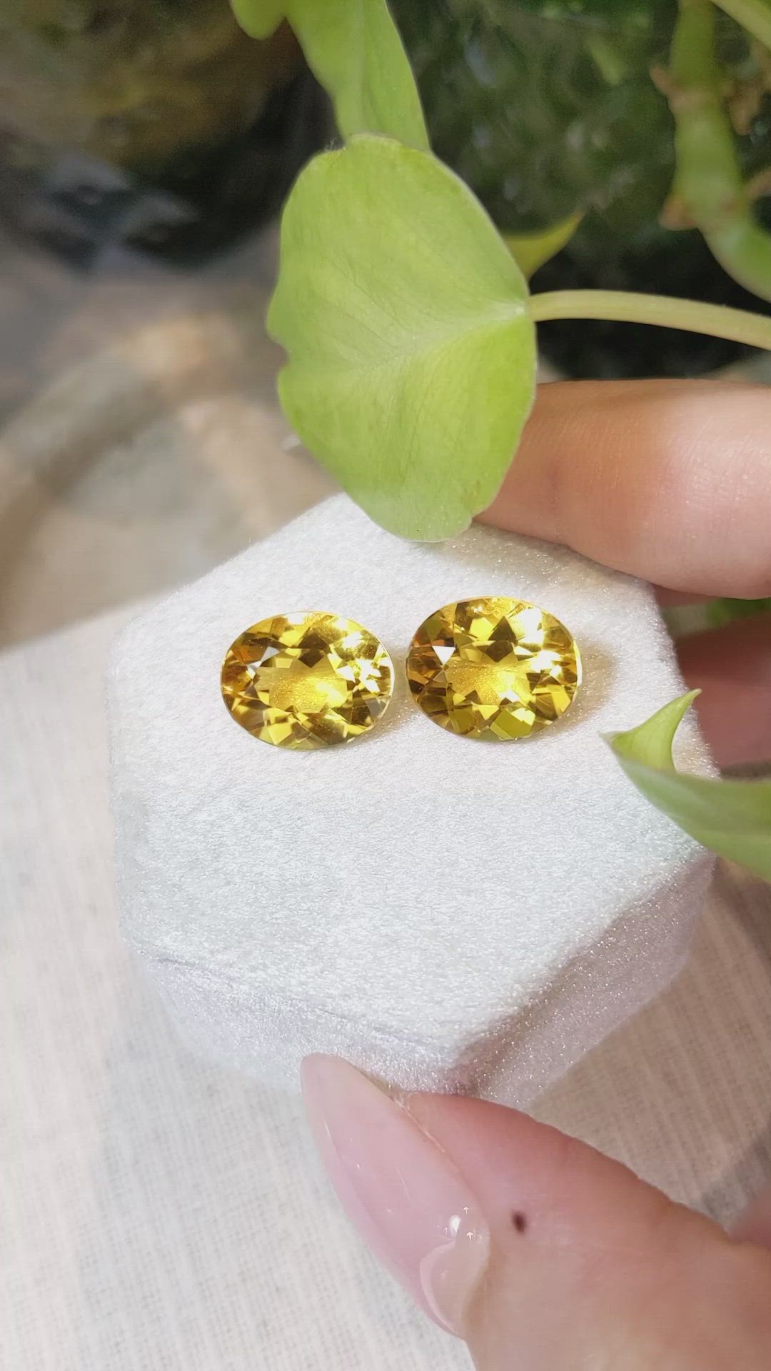 9.19 Ct.Tw.Total Carat Weight Citrine Pair from Brazil Size Video