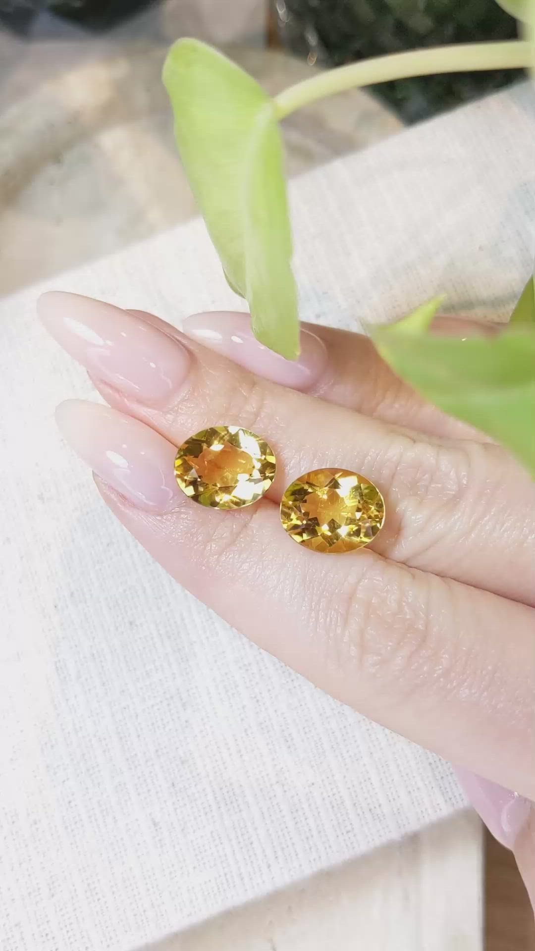 8.96 Ct.Tw.Total Carat Weight Citrine Pair from Brazil Size Video