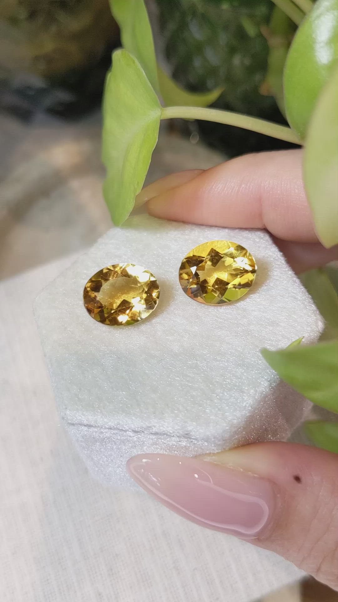 8.96 Ct.Tw.Total Carat Weight Citrine Pair from Brazil Size Video