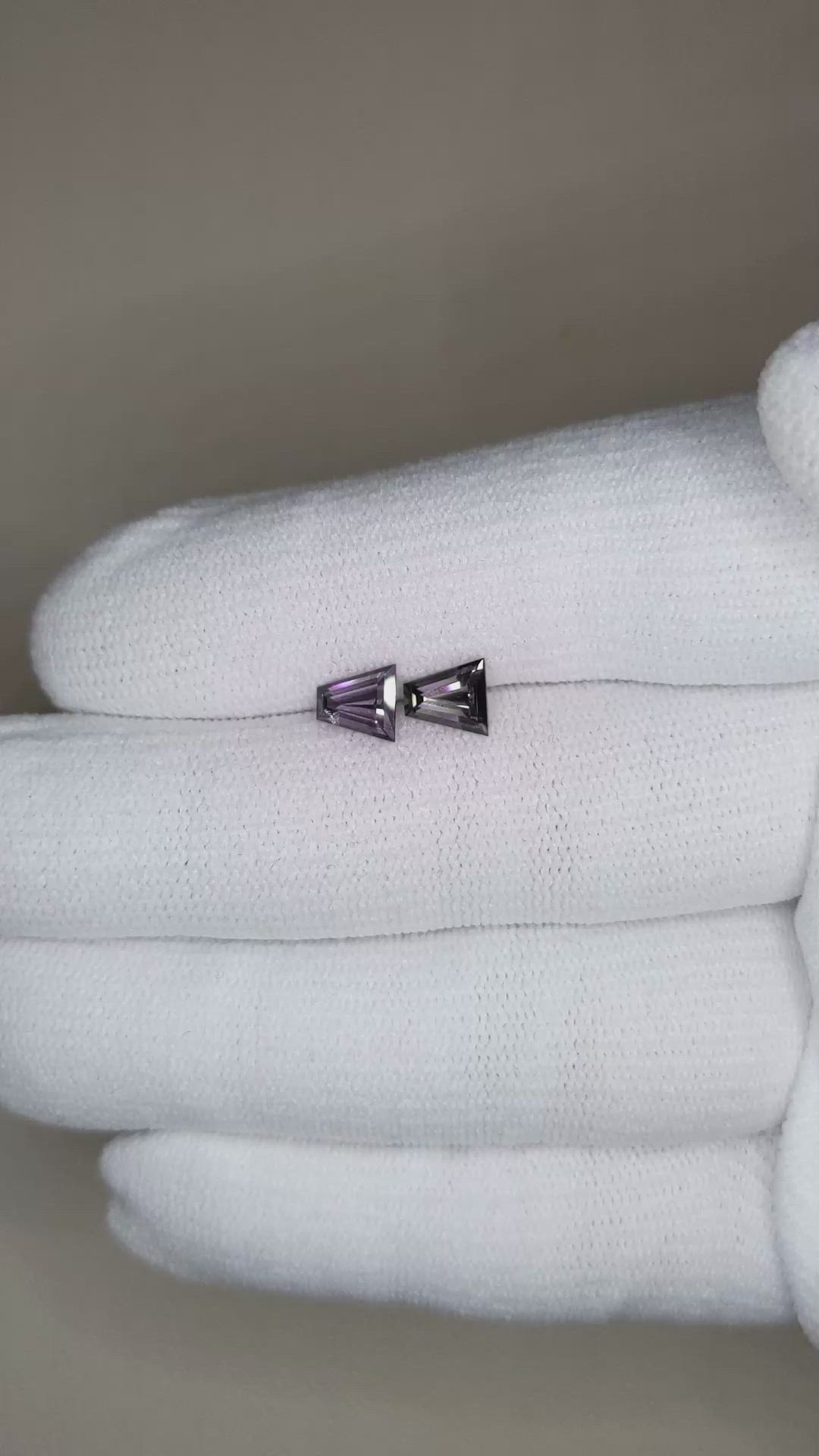 1.50&nbsp;Ct.Tw.Total Carat Weight Spinel Pair from Burma (Myanmar) Size Video