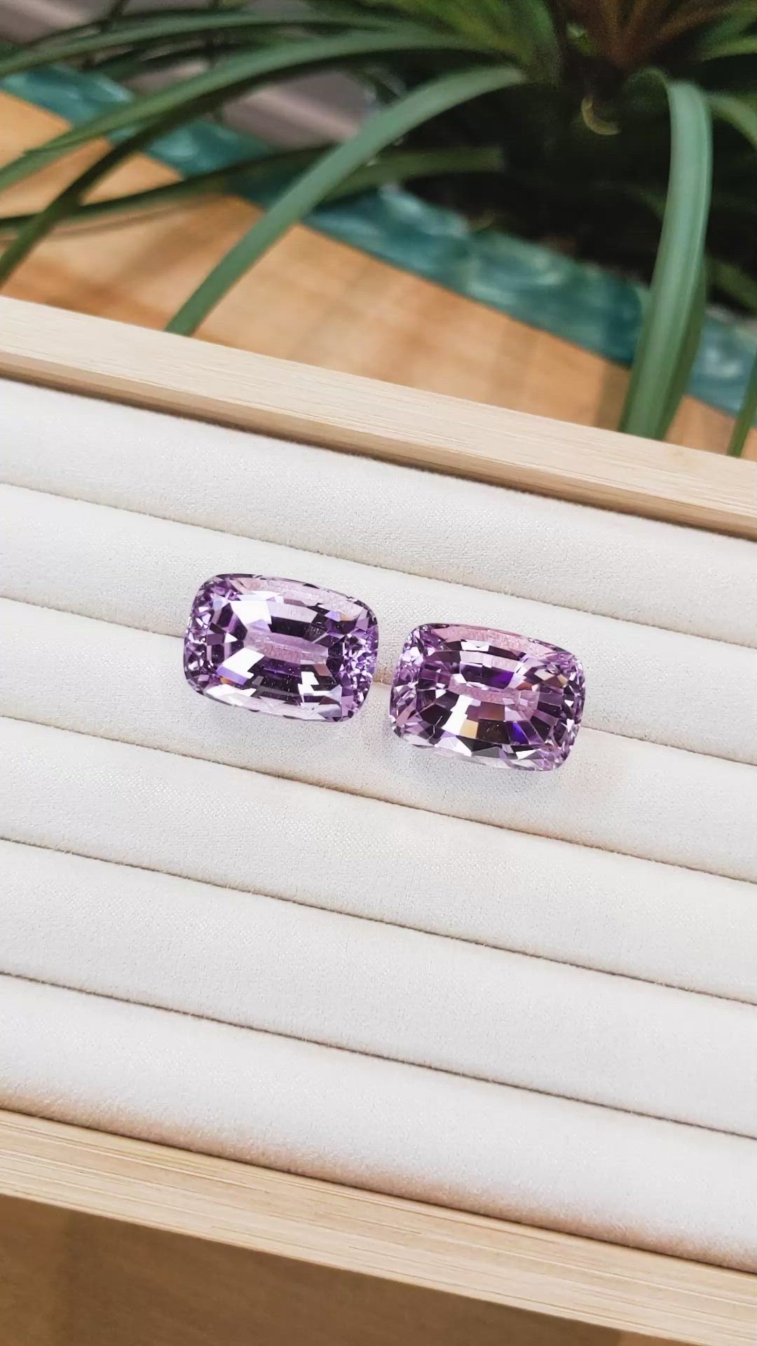 95.97 Ct.Tw.Total Carat Weight Kunzite Pair from Afghanistan Size Video