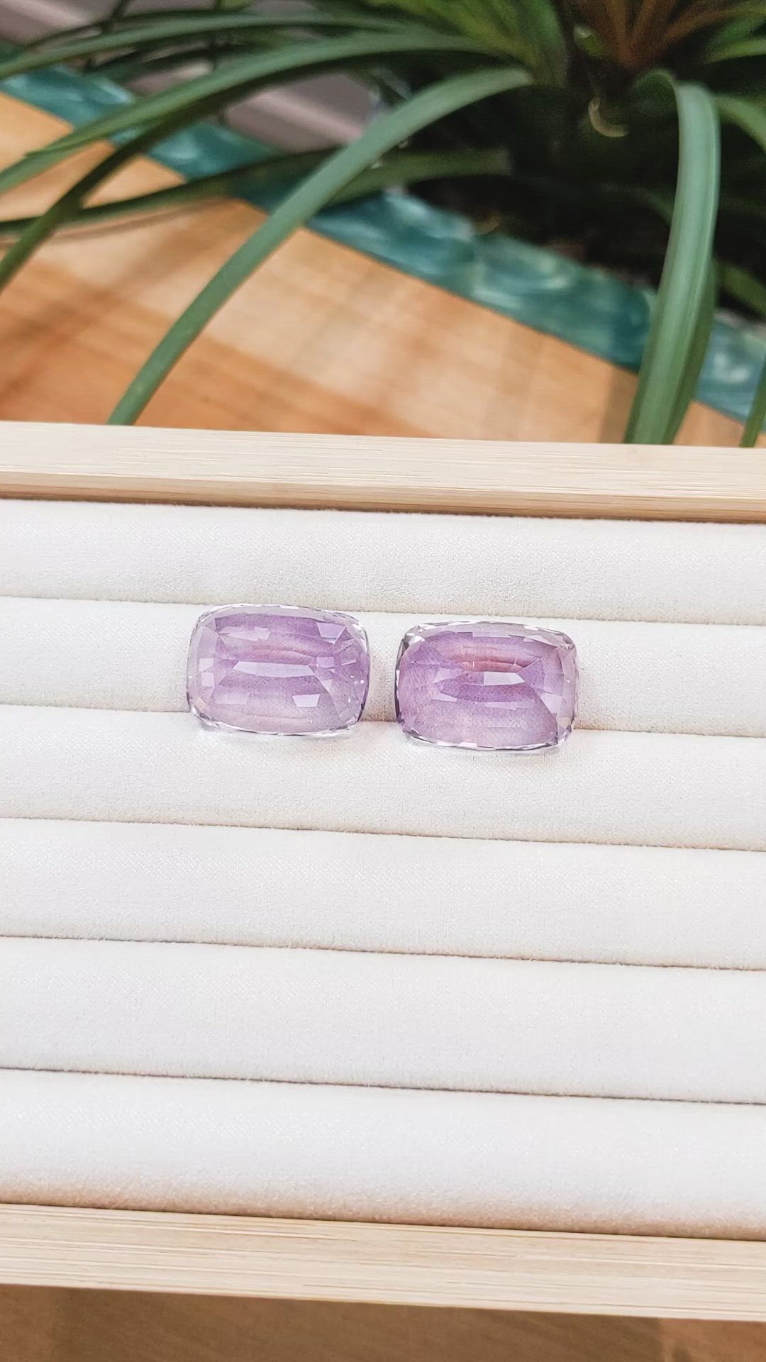 95.97 Ct.Tw.Total Carat Weight Kunzite Pair from Afghanistan Size Video
