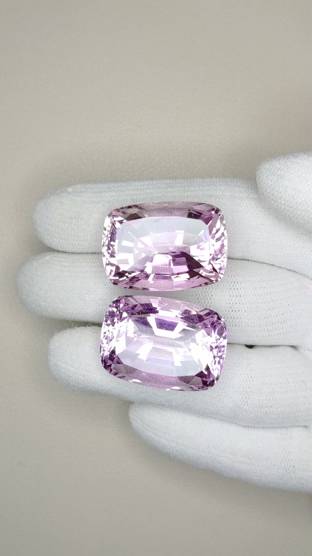 95.97 Ct.Tw.Total Carat Weight Kunzite Pair from Afghanistan Size Video