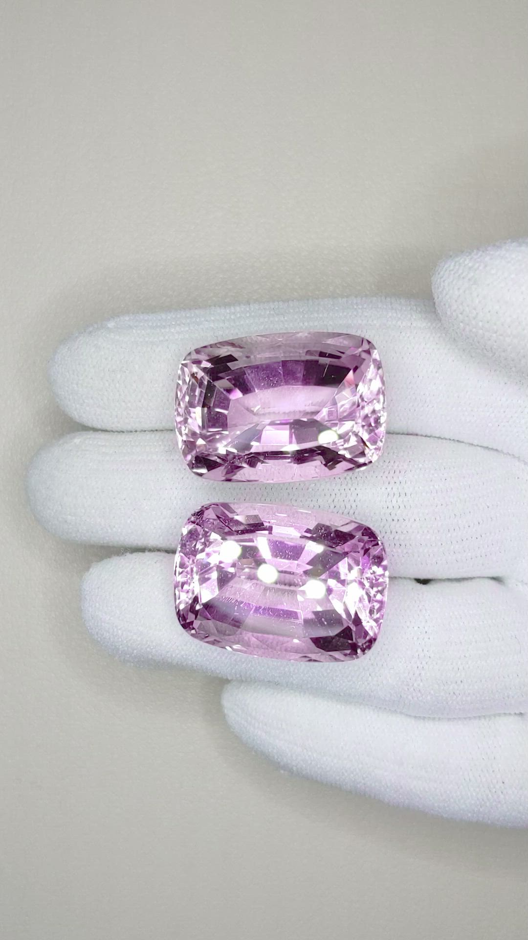 95.97 Ct.Tw.Total Carat Weight Kunzite Pair from Afghanistan Size Video