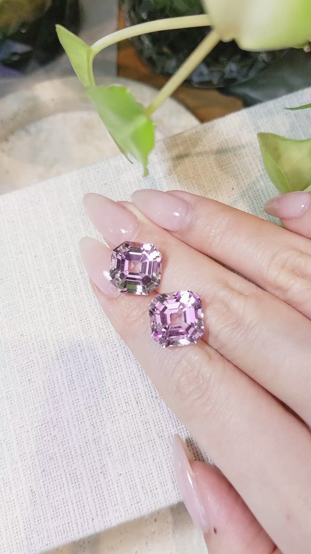 24.45 Ct.Tw.Total Carat Weight Kunzite Pair from Afghanistan Size Video