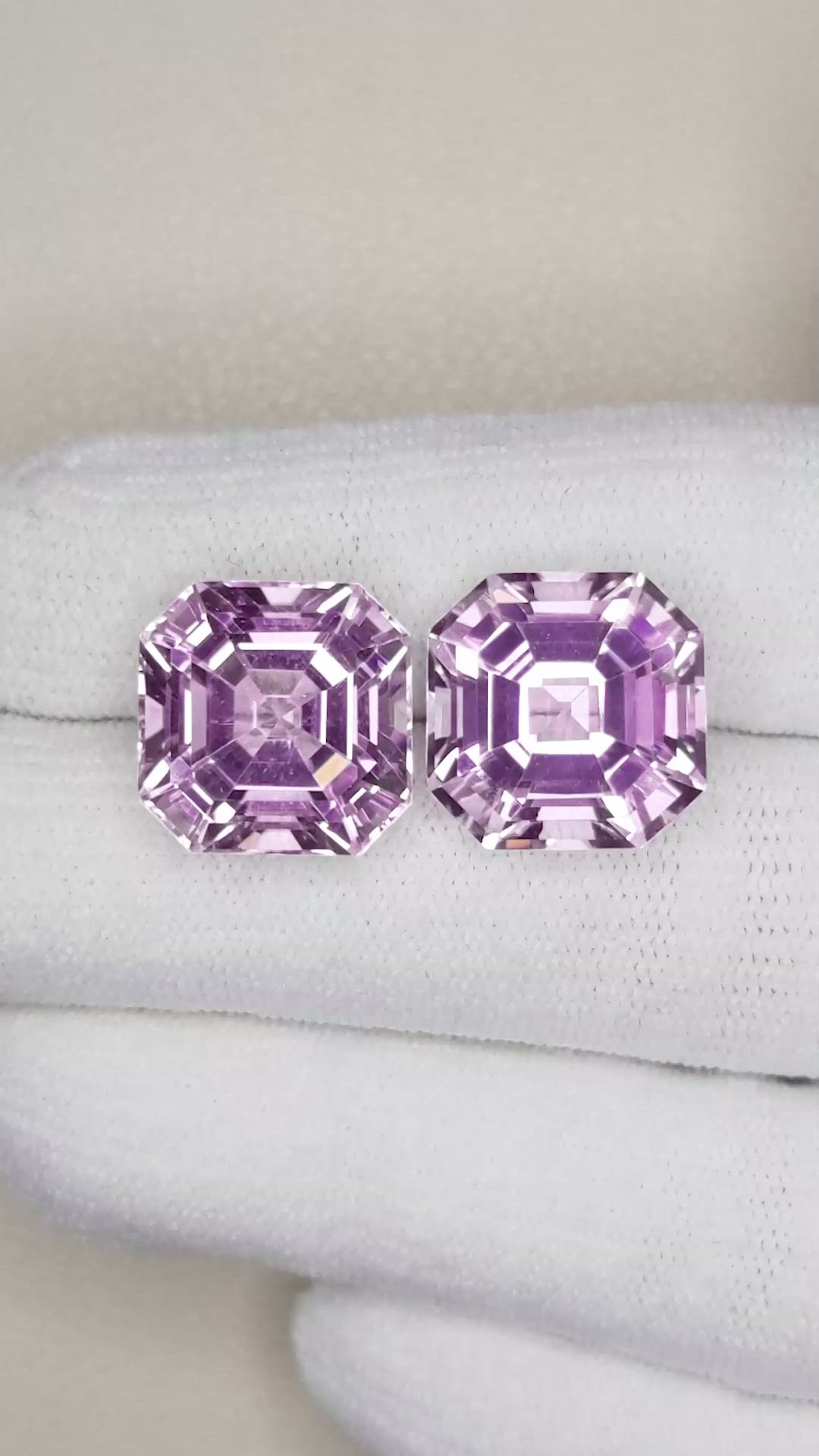 24.45 Ct.Tw.Total Carat Weight Kunzite Pair from Afghanistan Size Video