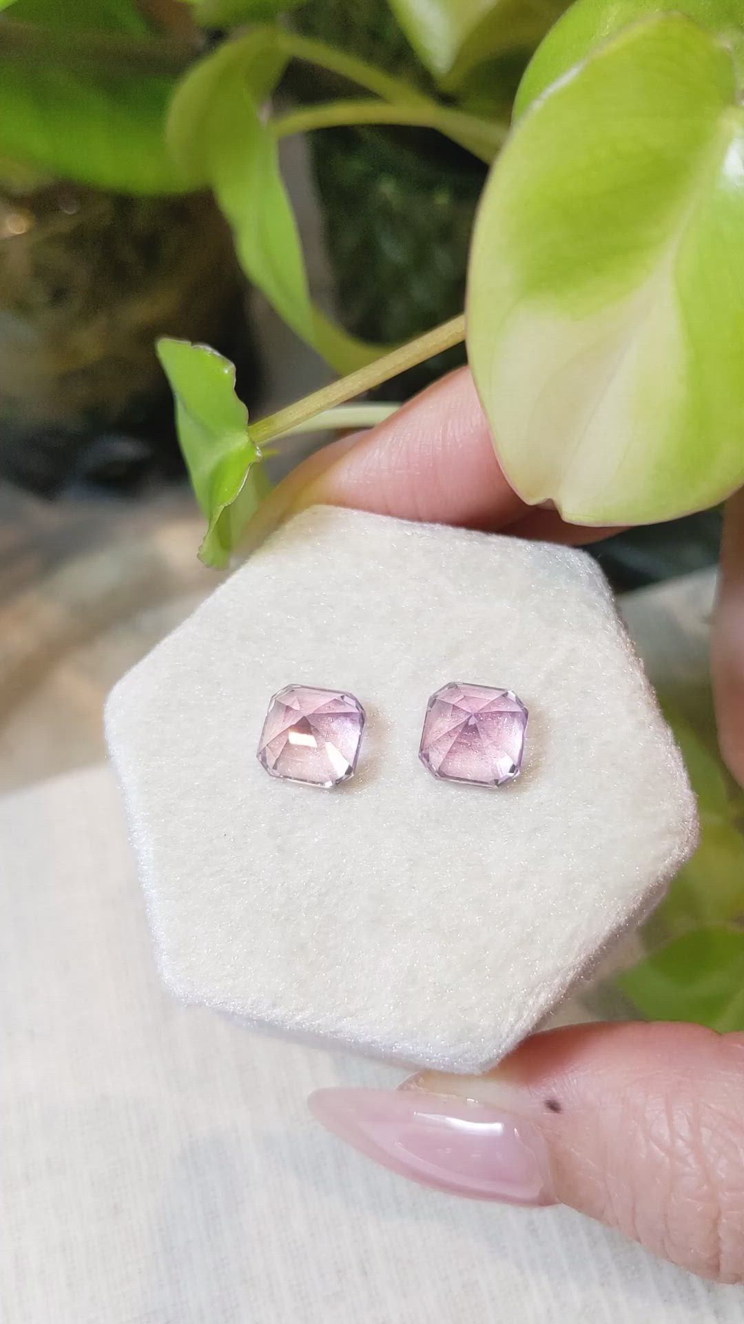 6.93 Ct.Tw.Total Carat Weight Kunzite Pair from Afghanistan Size Video