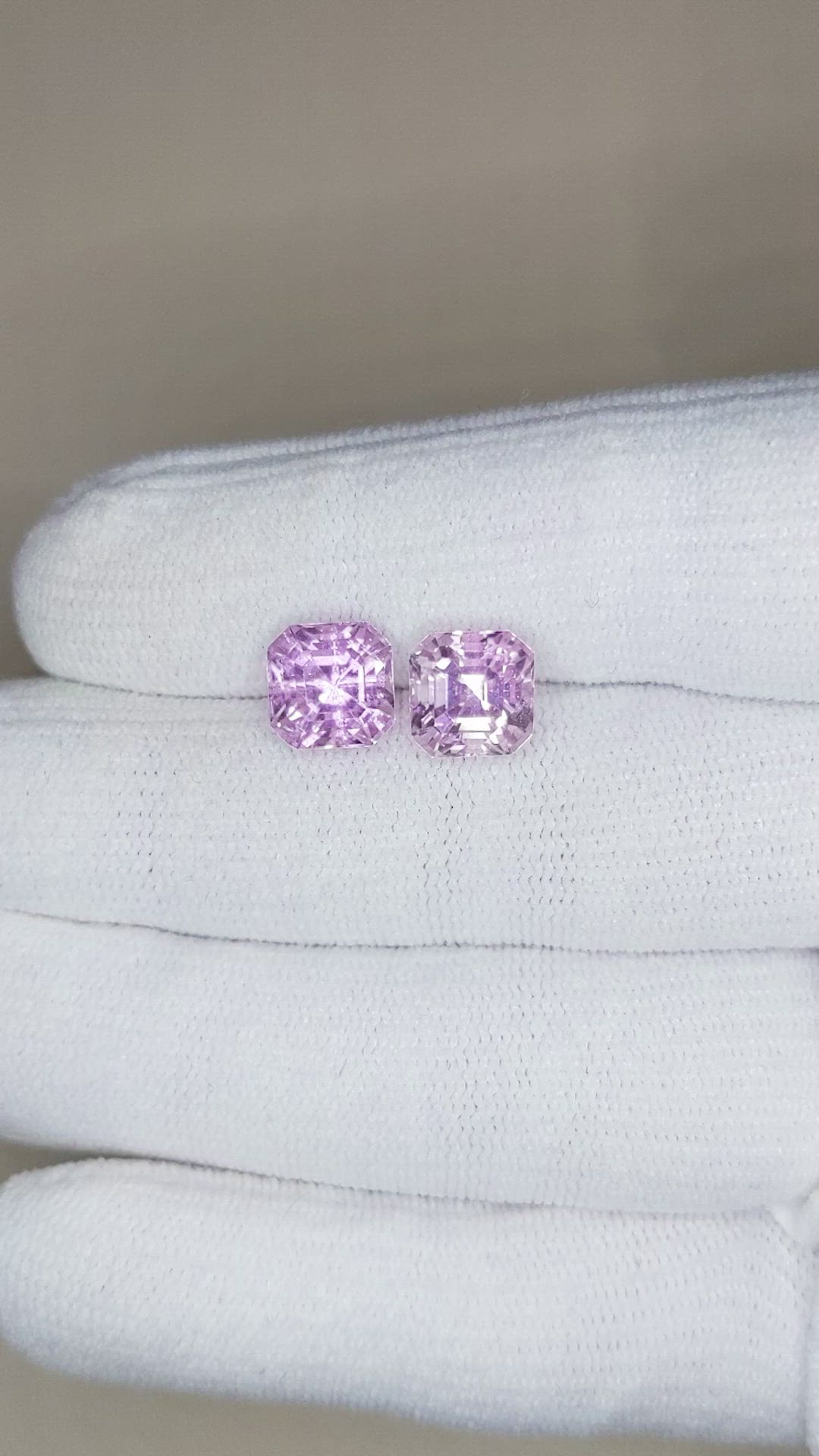 6.93 Ct.Tw.Total Carat Weight Kunzite Pair from Afghanistan Size Video