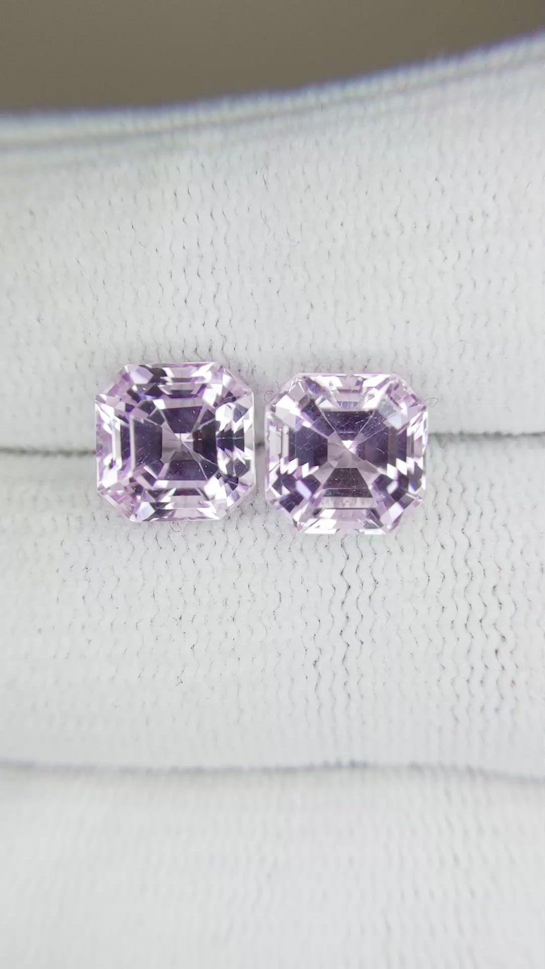 6.53 Ct.Tw.Total Carat Weight Kunzite Pair from Afghanistan Size Video