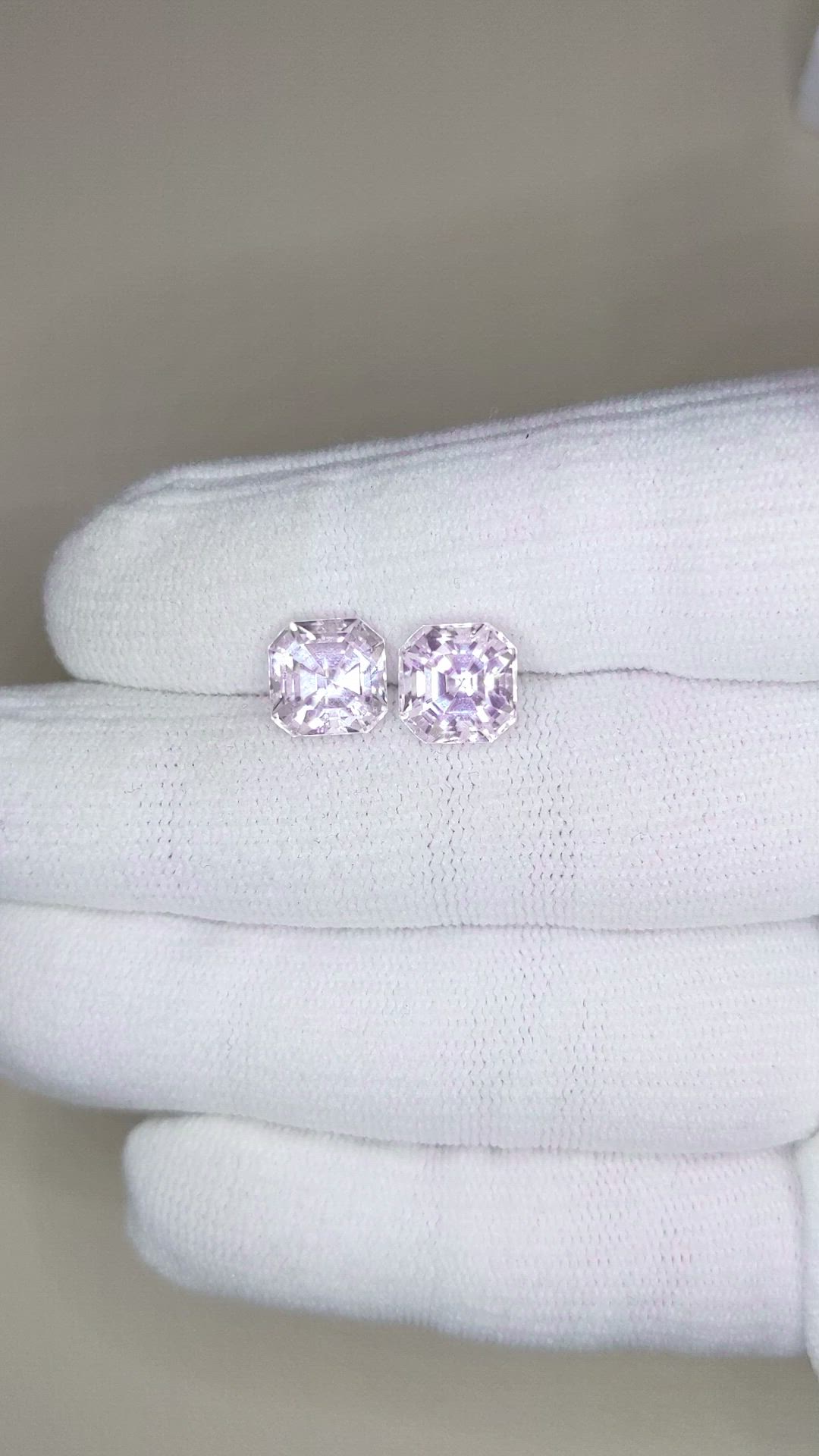 6.72 Ct.Tw.Total Carat Weight Kunzite Pair from Afghanistan Size Video
