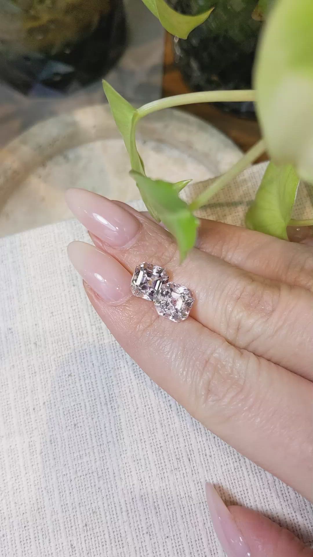 6.72 Ct.Tw.Total Carat Weight Kunzite Pair from Afghanistan Size Video